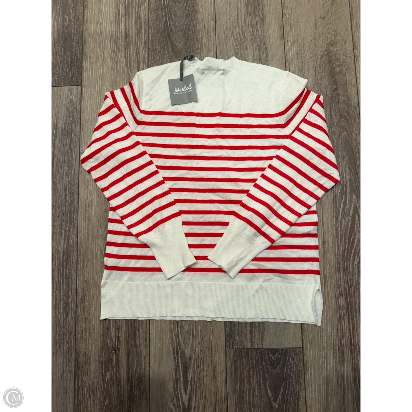 Top Long Sleeve By Marled In Striped Pattern, Size: L