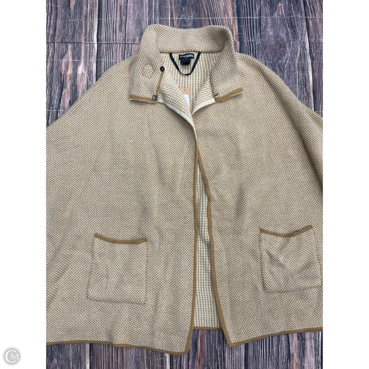 Sweater Cardigan By Steve Madden In Tan, Size: M