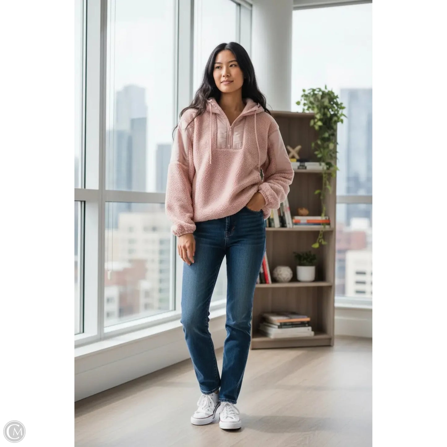 Sweatshirt Hoodie By Bluivy In Pink, Size: M
