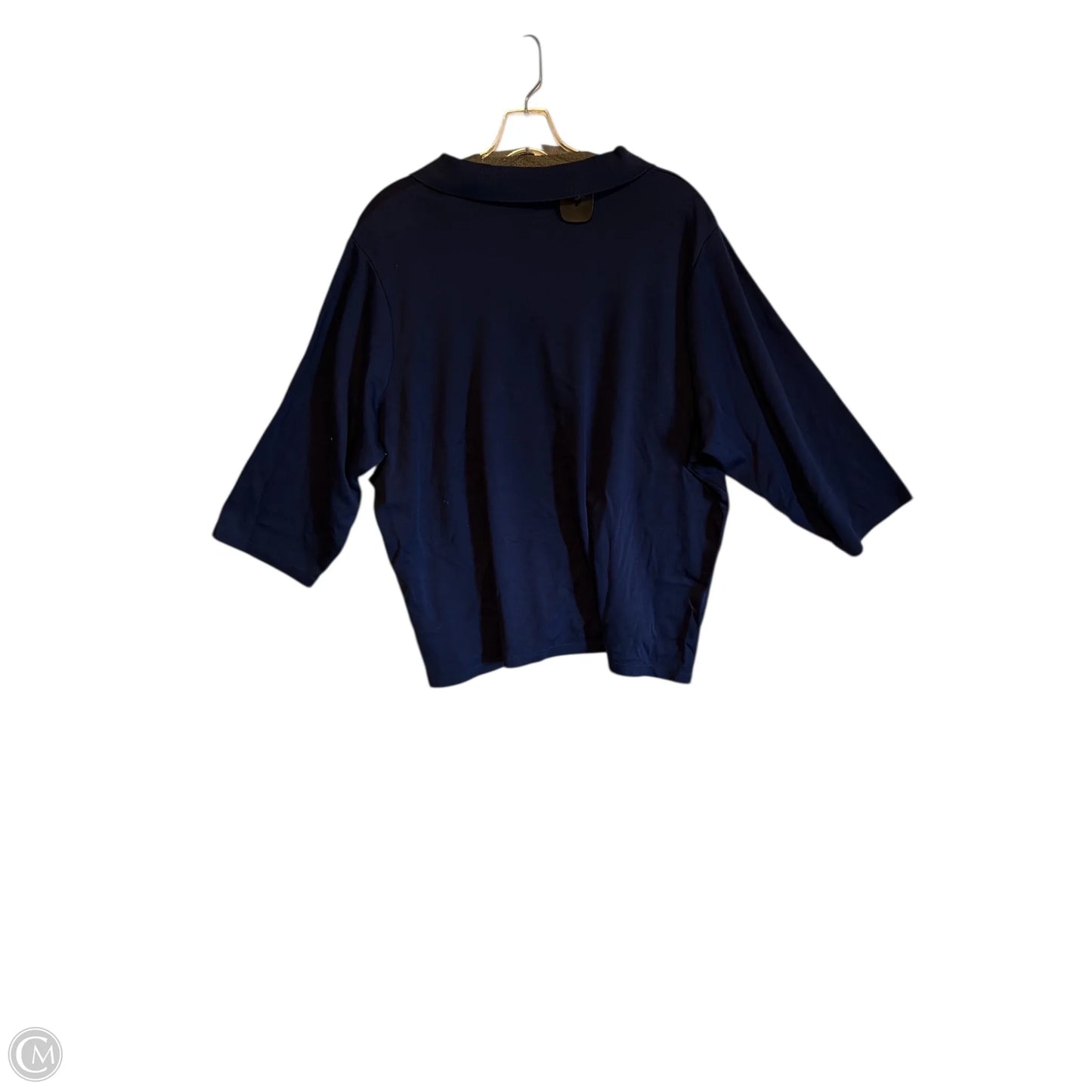 Top 3/4 Sleeve Basic By Lands End In Blue, Size: 2x