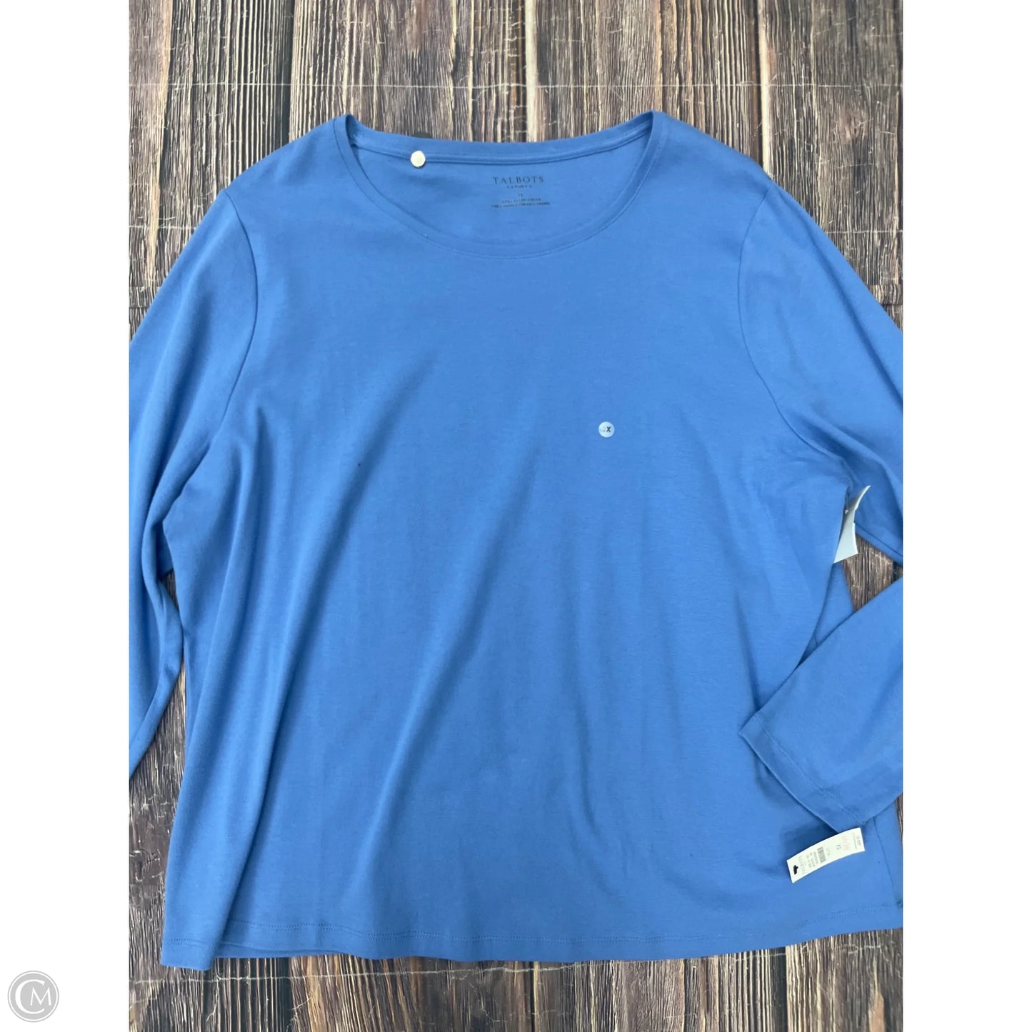 Top Long Sleeve Basic By Talbots In Blue, Size: 3x