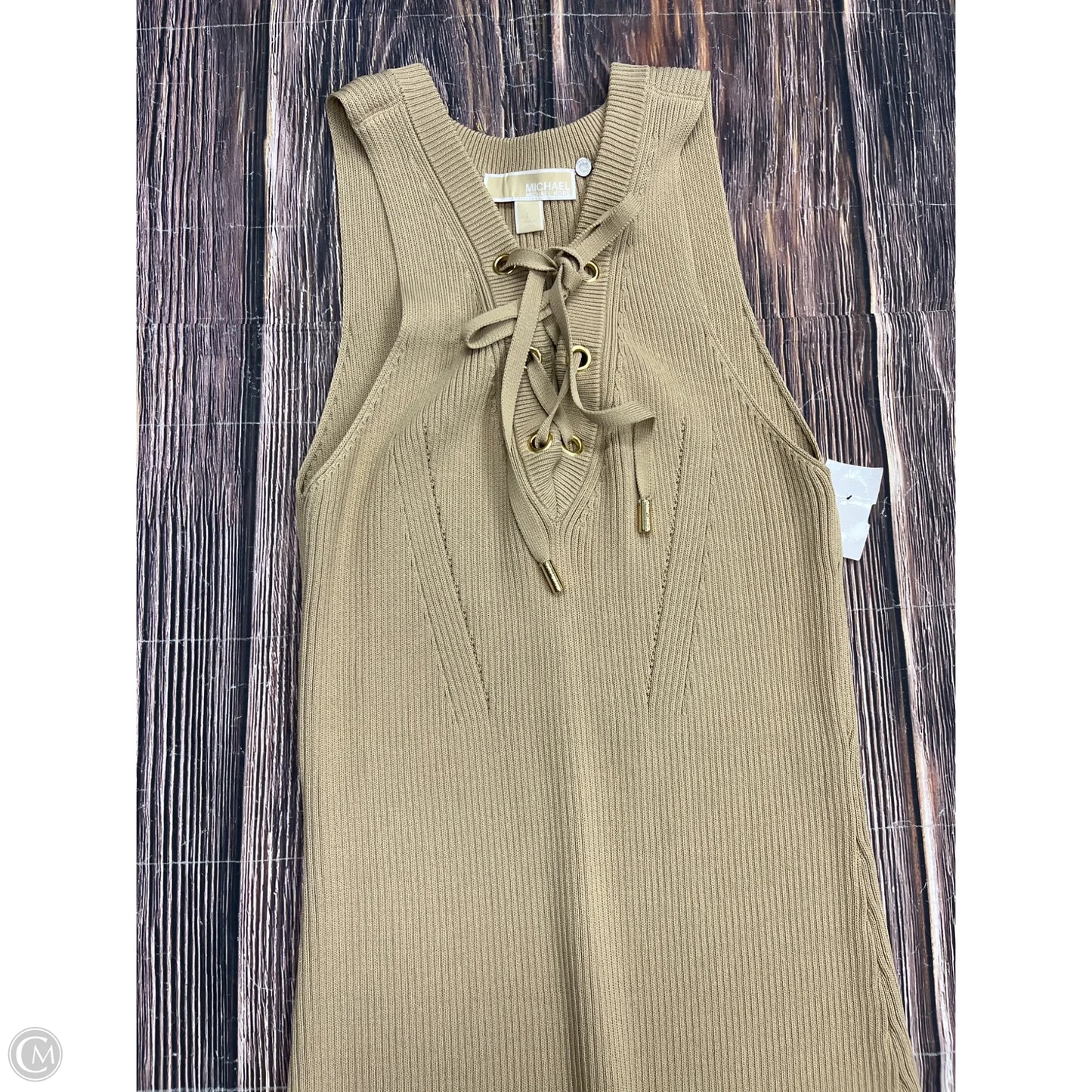 Dress Casual Maxi By Michael By Michael Kors In Tan, Size: L