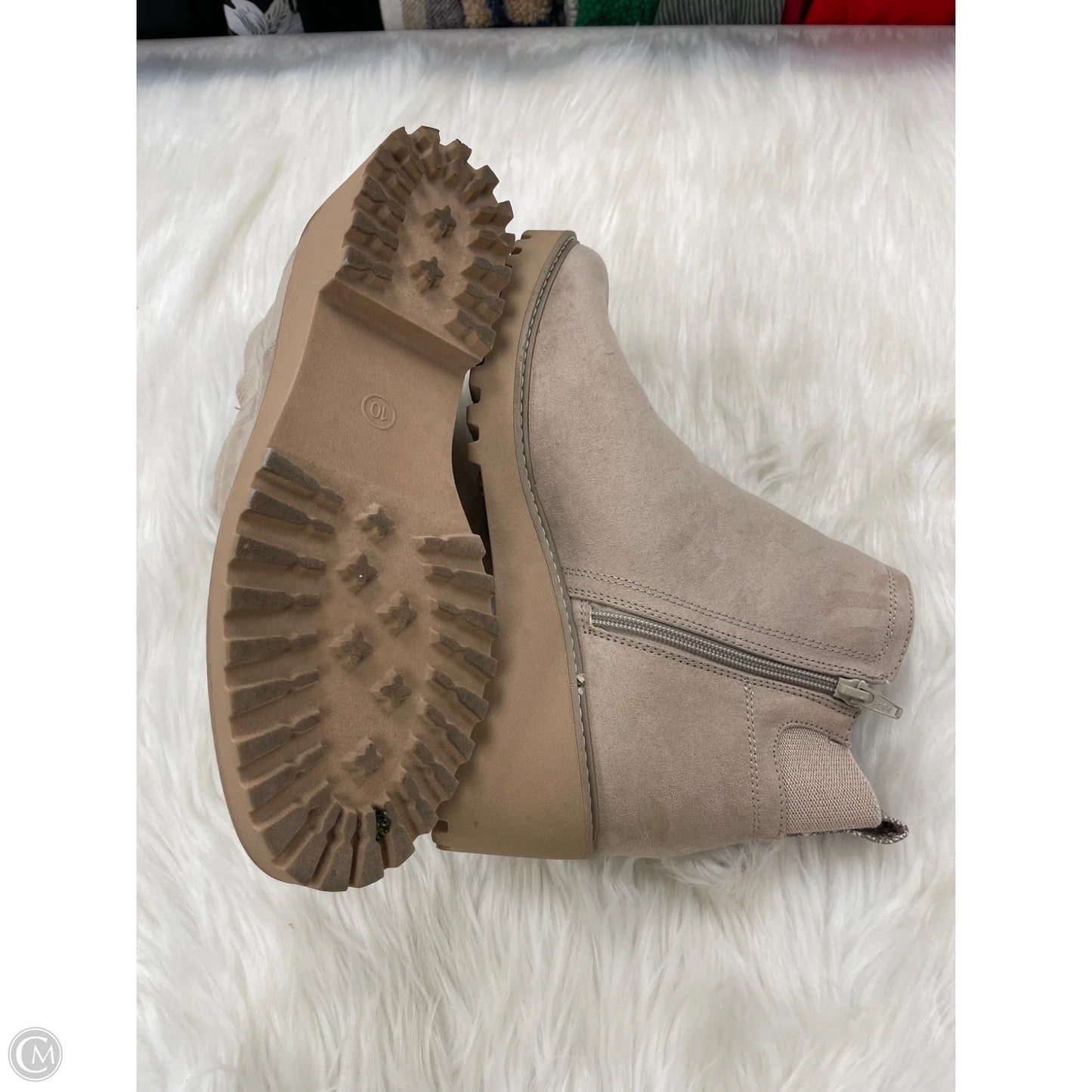 Boots Ankle Heels By Universal Thread In Ivory, Size: 10