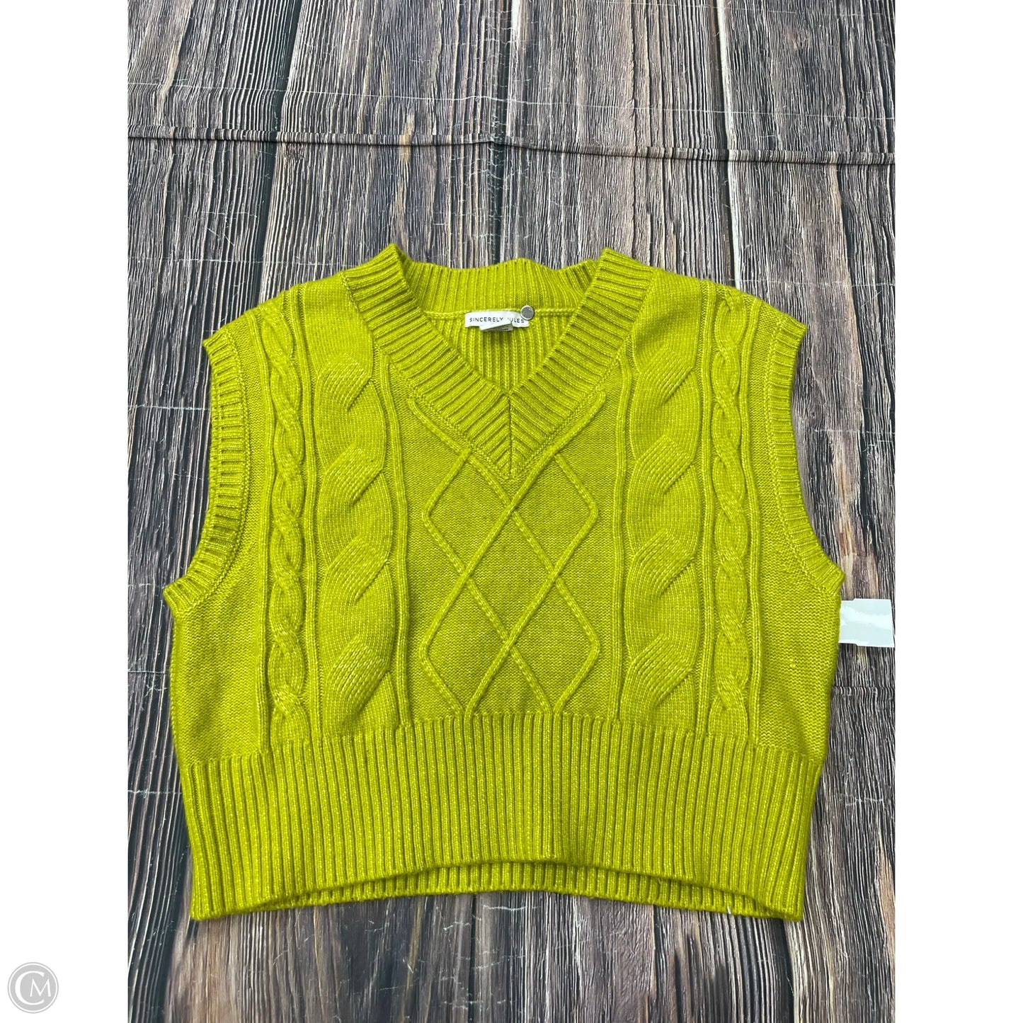 Vest Sweater By Clothes Mentor In Green, Size: M