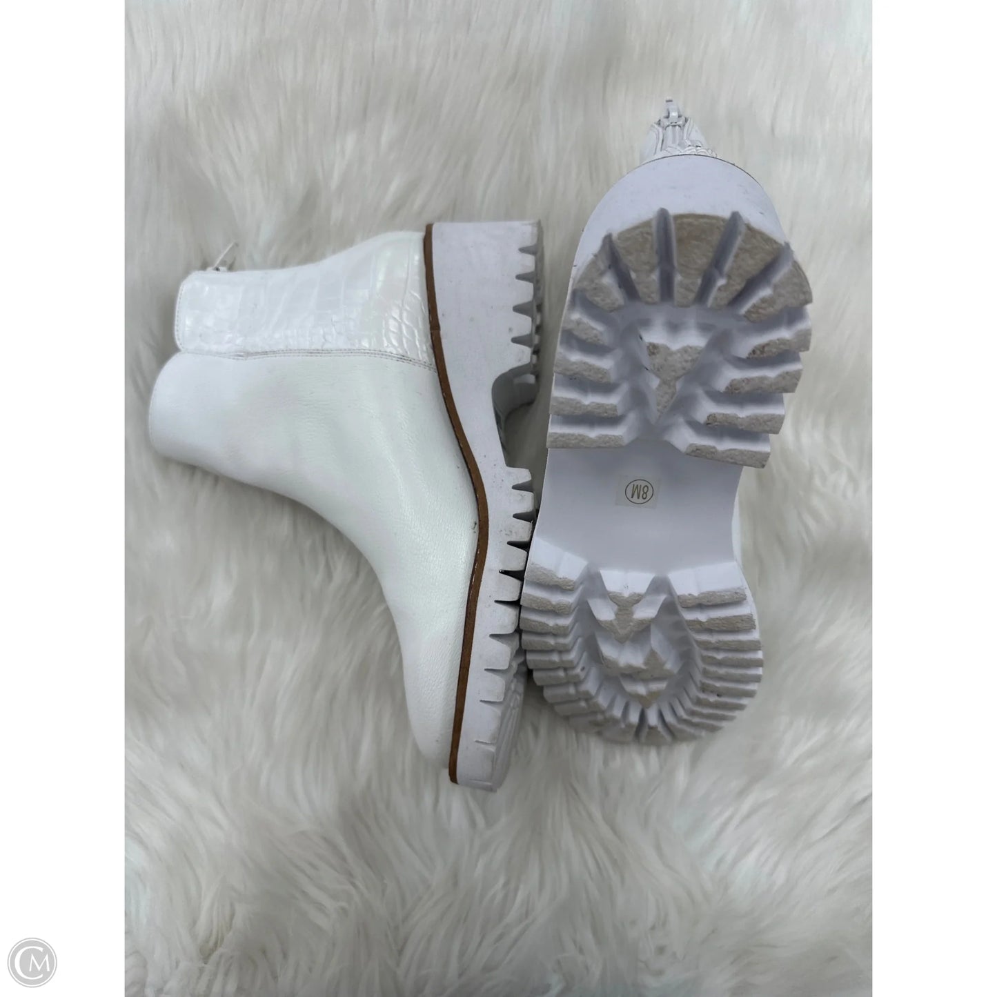 Boots Ankle Heels By Coconuts In White, Size: 8