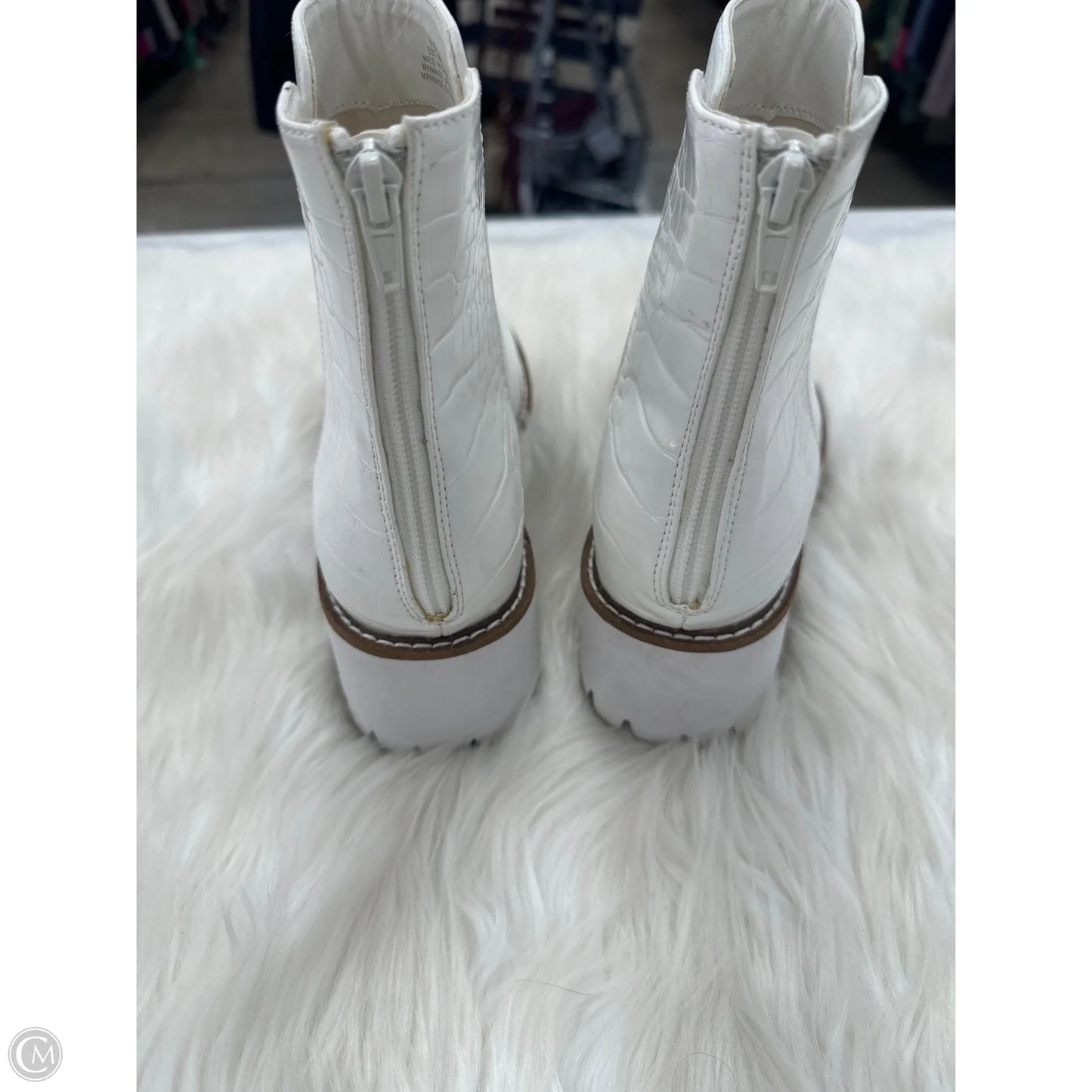 Boots Ankle Heels By Coconuts In White, Size: 8