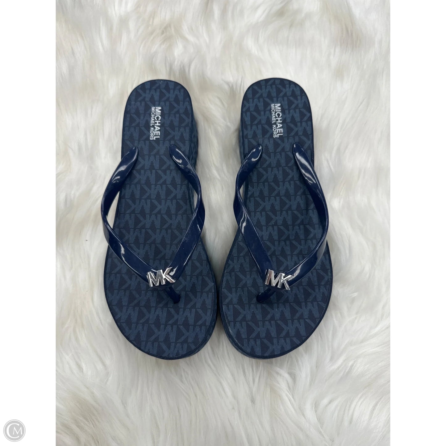 Sandals Flip Flops By Michael By Michael Kors In Blue, Size: 8.5