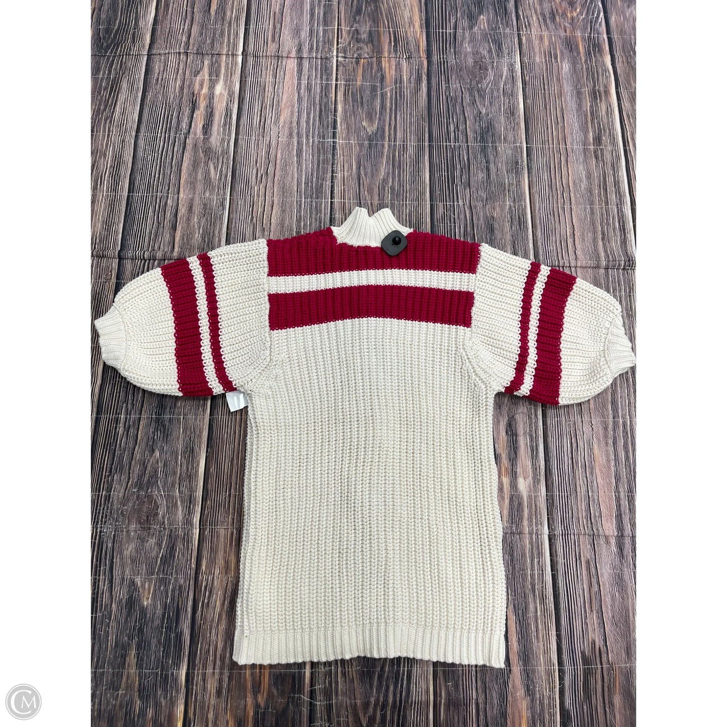 Dress Sweater By Free People In Cream & Pink, Size: M