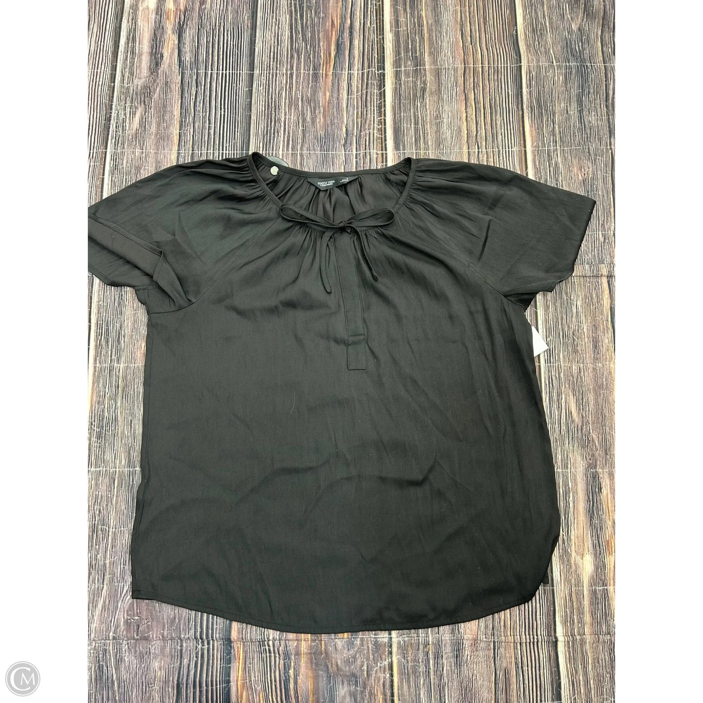 Top Short Sleeve By Simply Vera In Black, Size: S