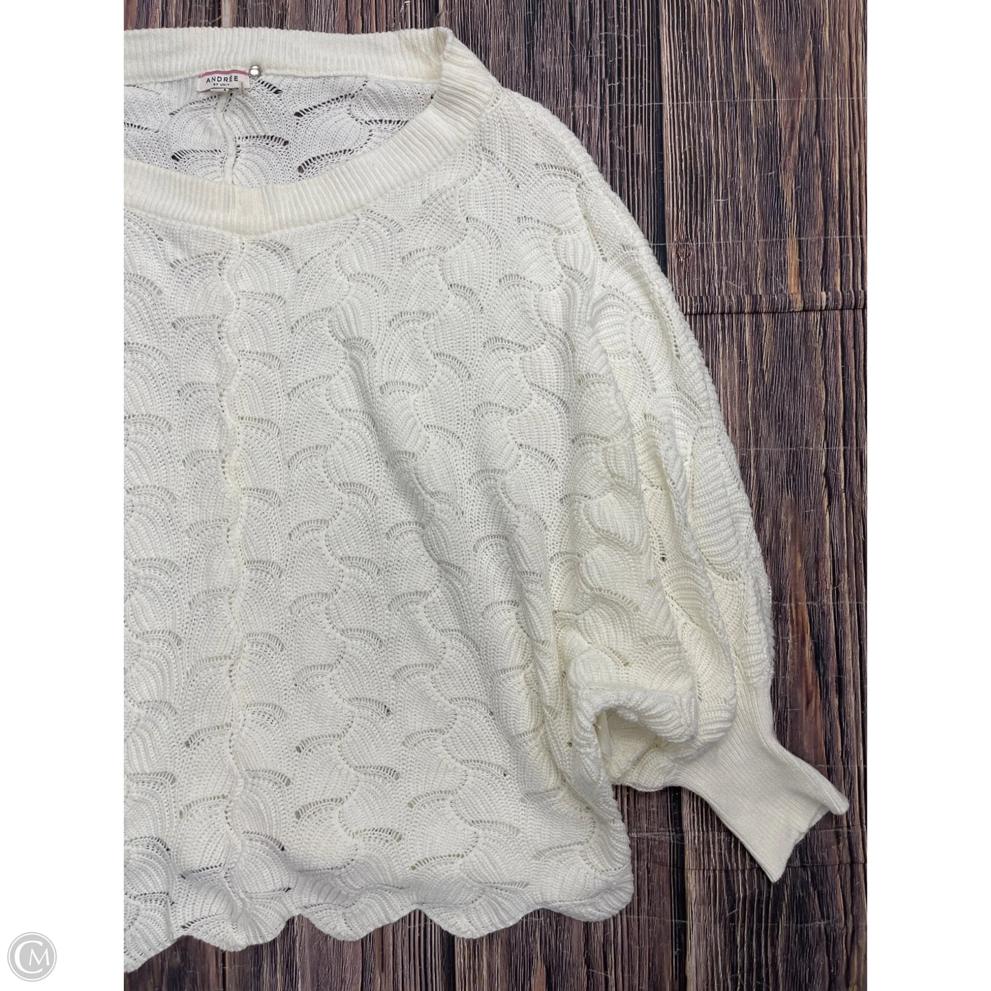 Sweater By Andree By Unit In White, Size: 3x