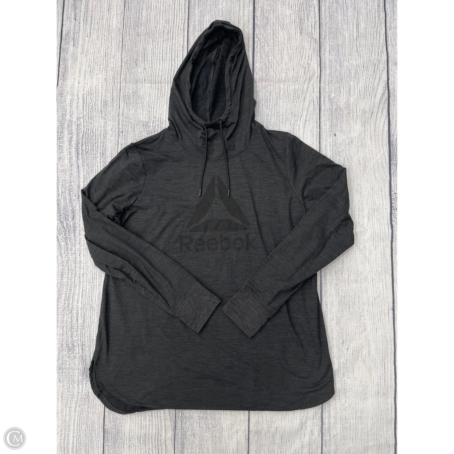Athletic Top Long Sleeve Hoodie By Reebok In Black, Size: 3x