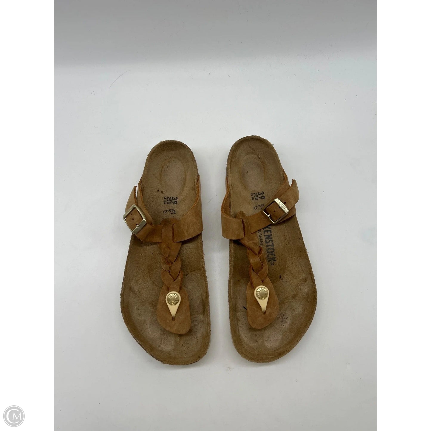 Sandals Flats By Birkenstock In Brown, Size: 8