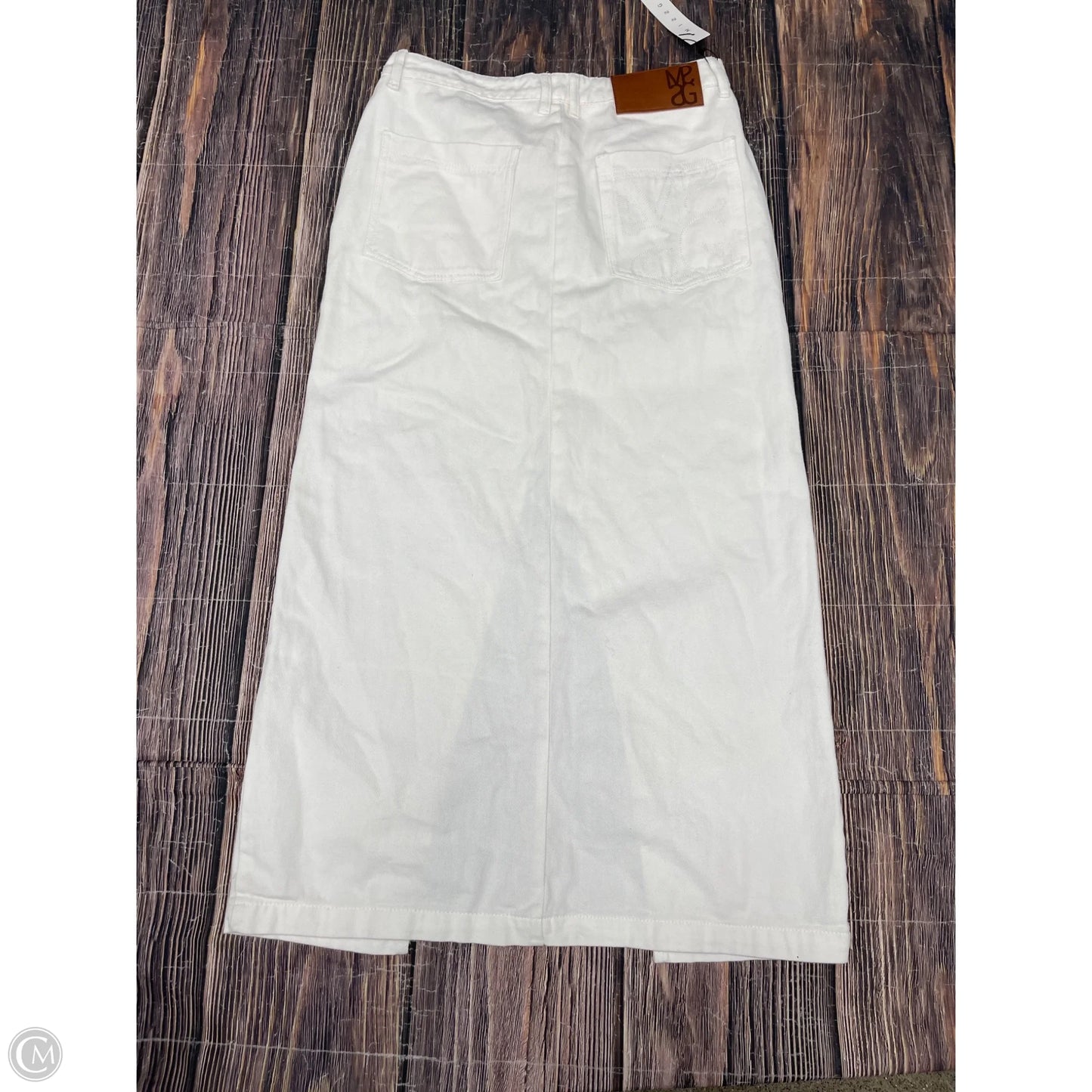 Skirt Maxi By Missguided In White Denim, Size: L