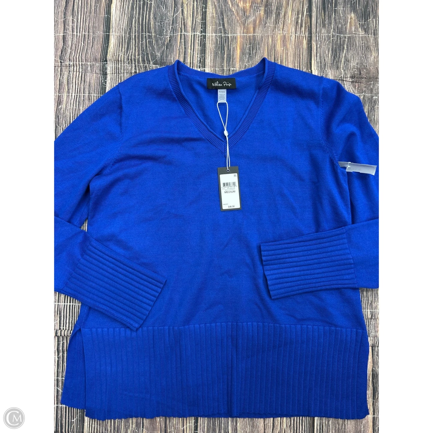 Top Long Sleeve By Melissa Paige In Blue, Size: M