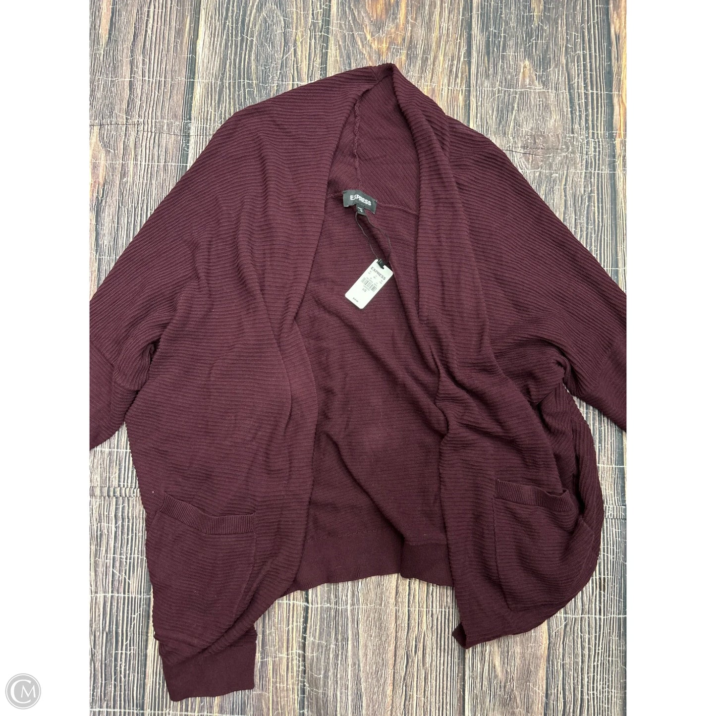 Cardigan By Express In Purple, Size: L