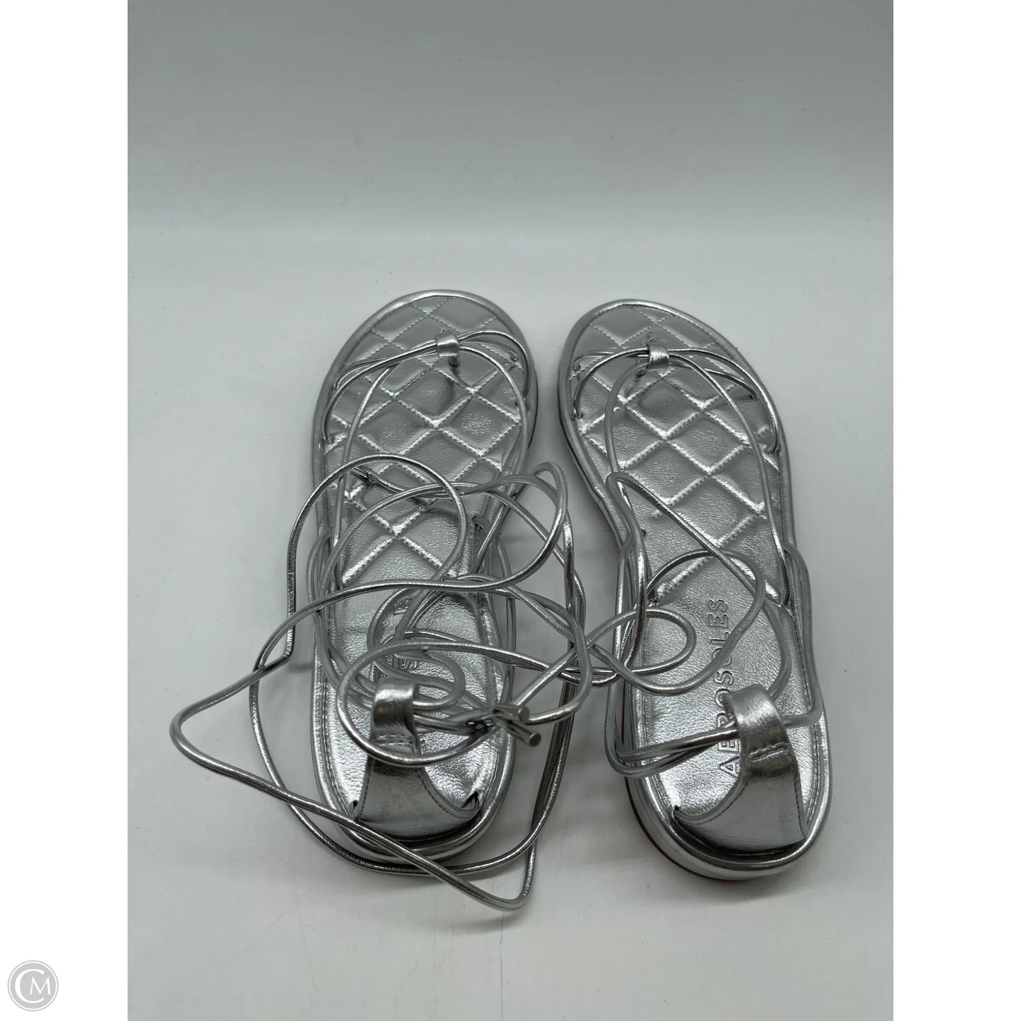 Sandals Flats By Aerosoles In Silver, Size: 8.5