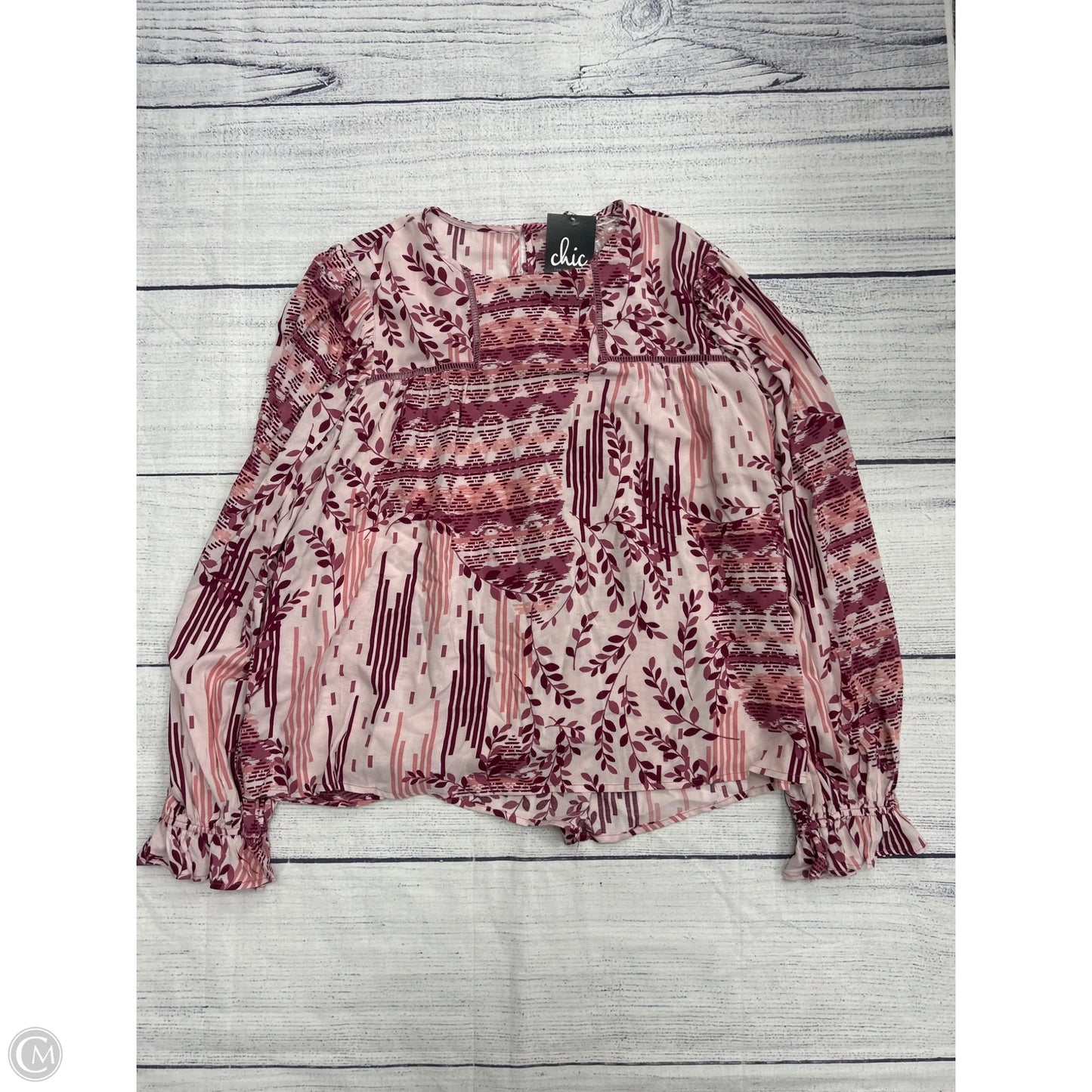 Top Long Sleeve By Fate In Red, Size: L