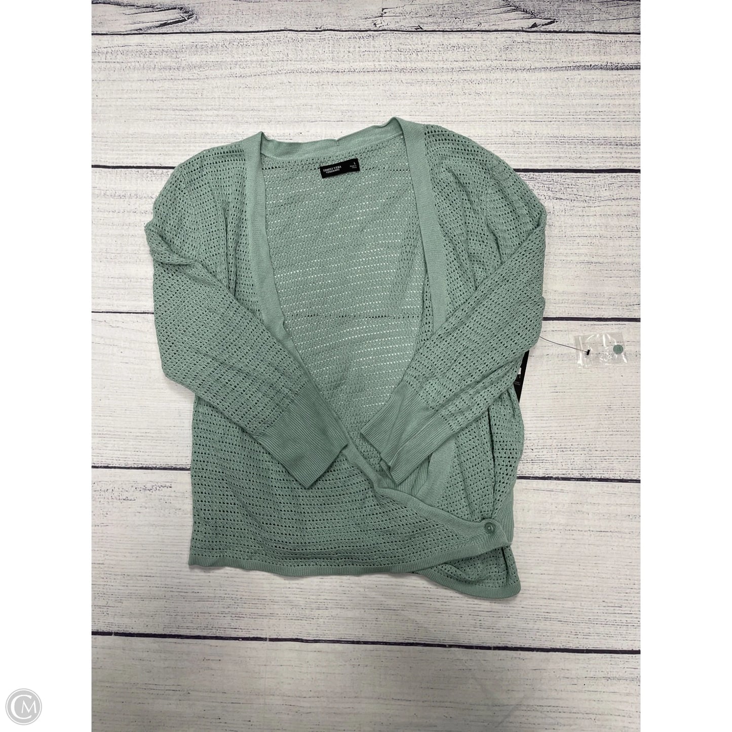 Sweater Cardigan By Simply Vera In Green, Size: L
