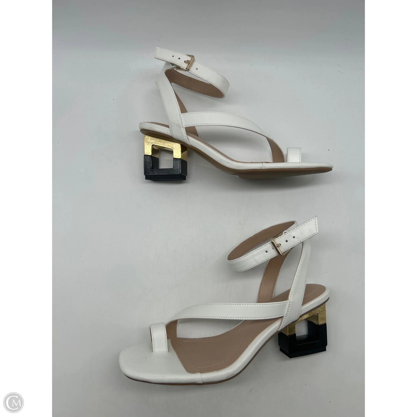 Sandals Heels Block By Alfani In Black & White, Size: 7.5