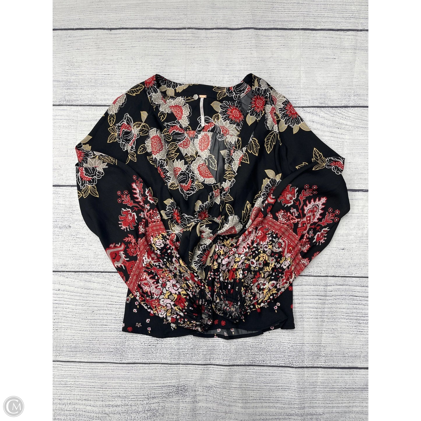 Top Long Sleeve By Free People In Black, Size: S