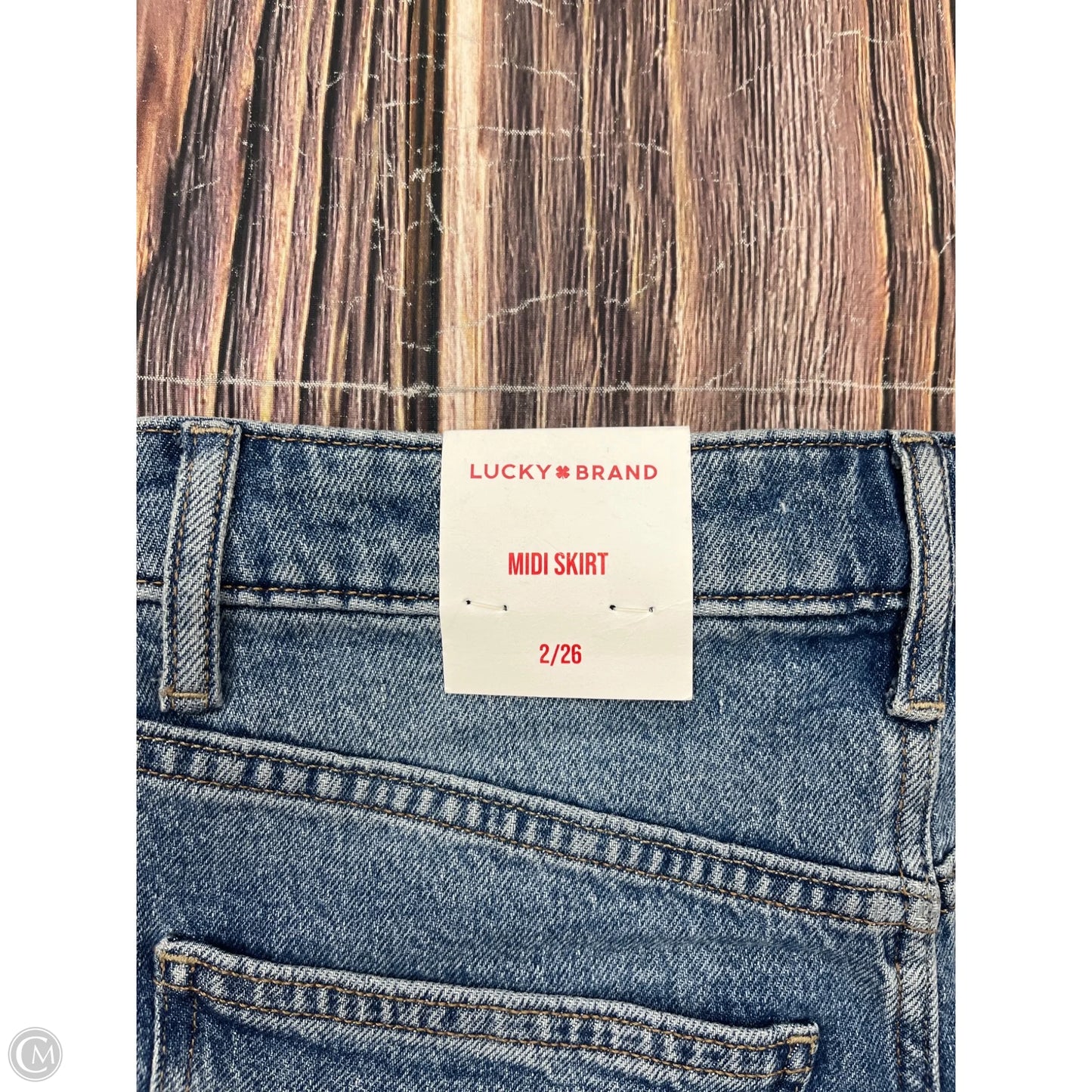 Skirt Midi By Lucky Brand In Blue Denim, Size: 2
