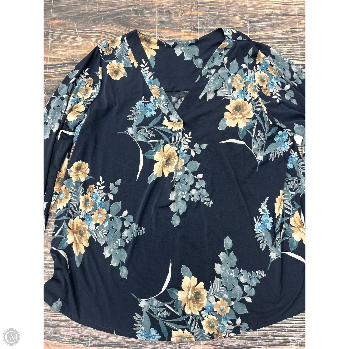 Top 3/4 Sleeve By Clothes Mentor In Blue, Size: 3x