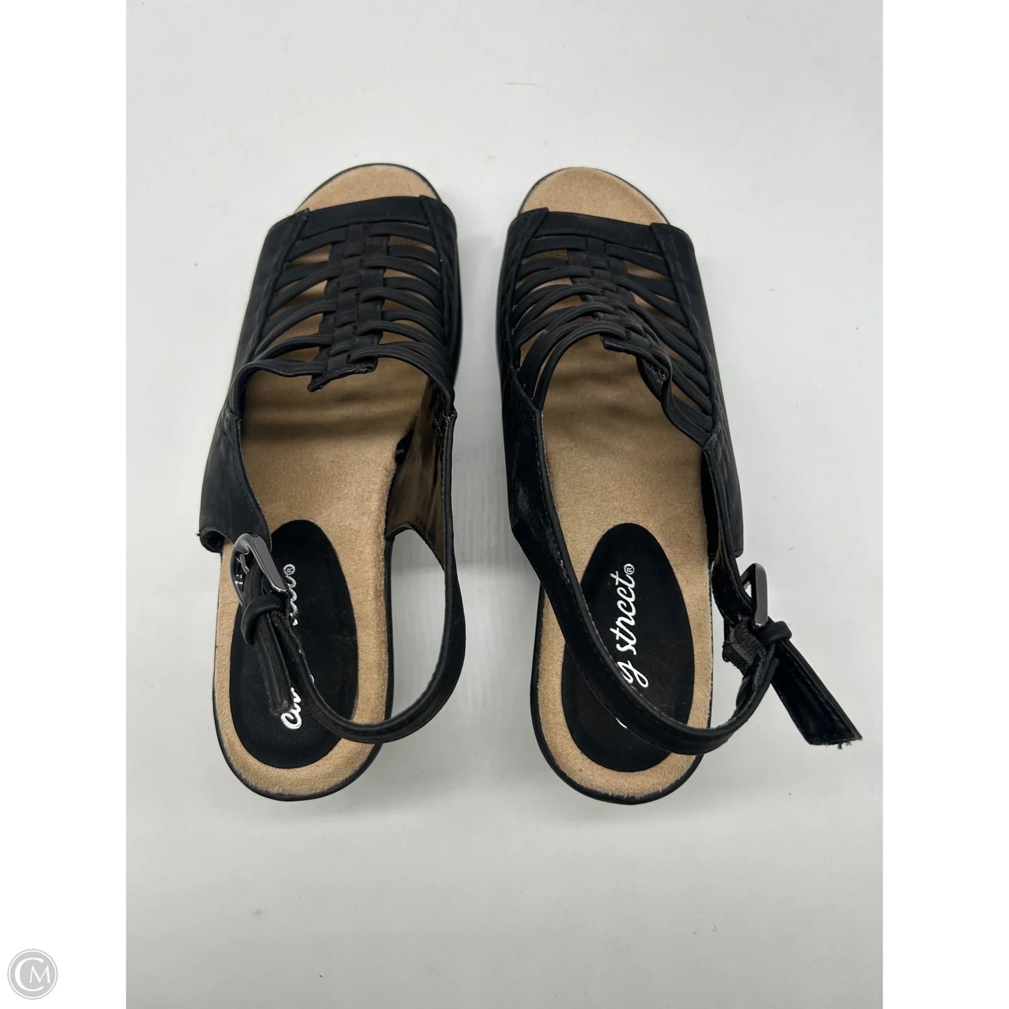 Sandals Heels Block By Easy Street In Black, Size: 9