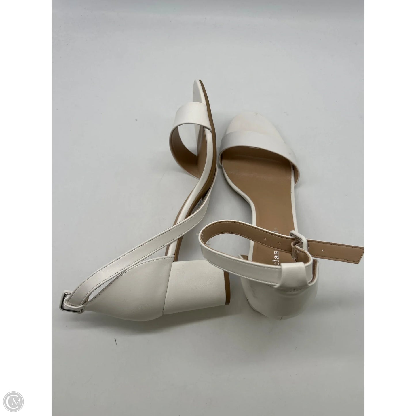 Sandals Heels Block By City Classified In White, Size: 11