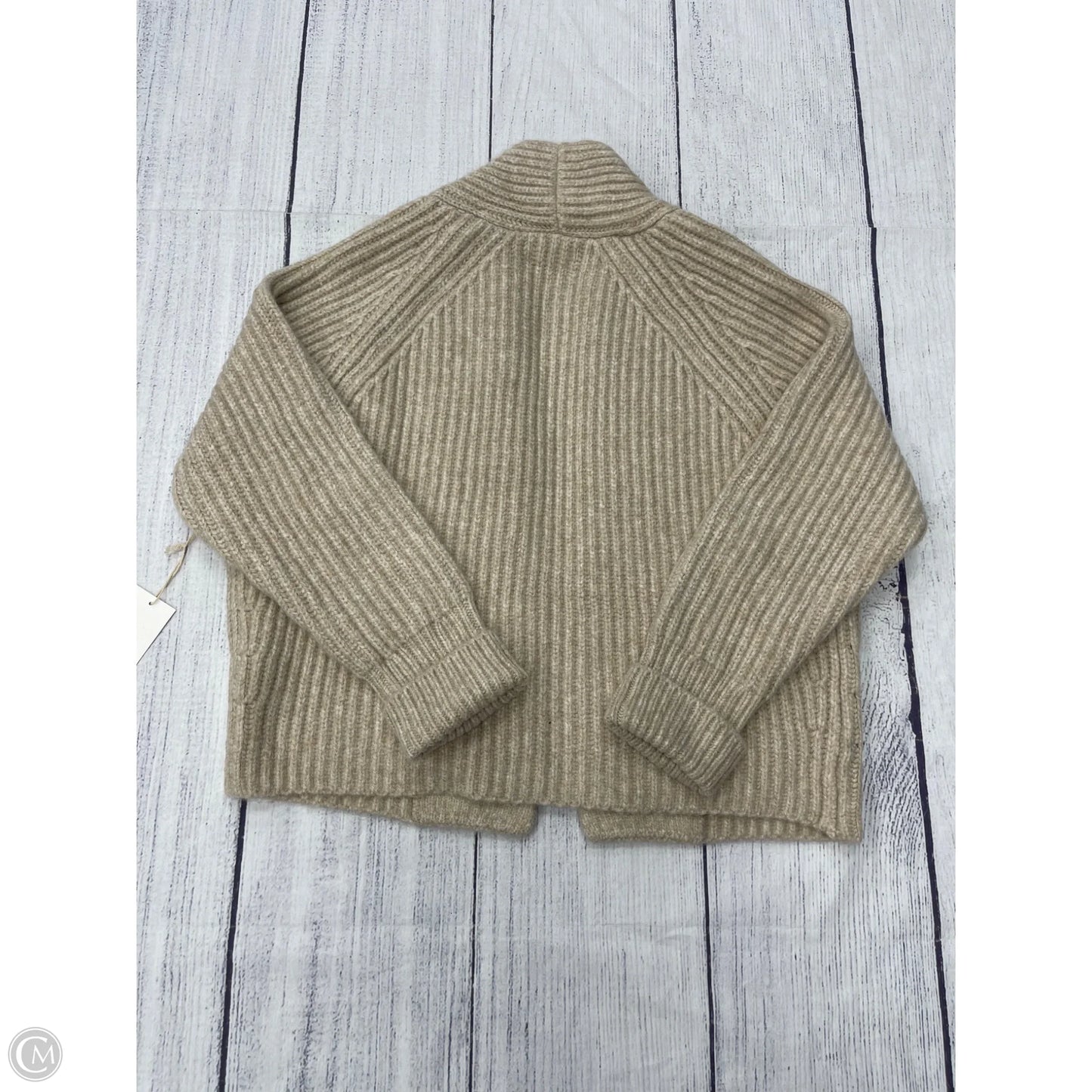 Sweater Cardigan By Fifteen Twenty In Tan, Size: M