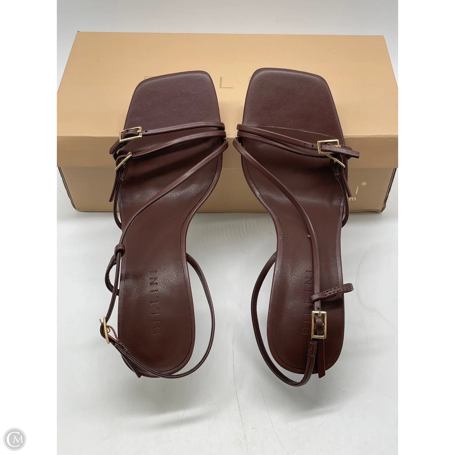 Sandals Heels Kitten By Clothes Mentor In Brown, Size: 6