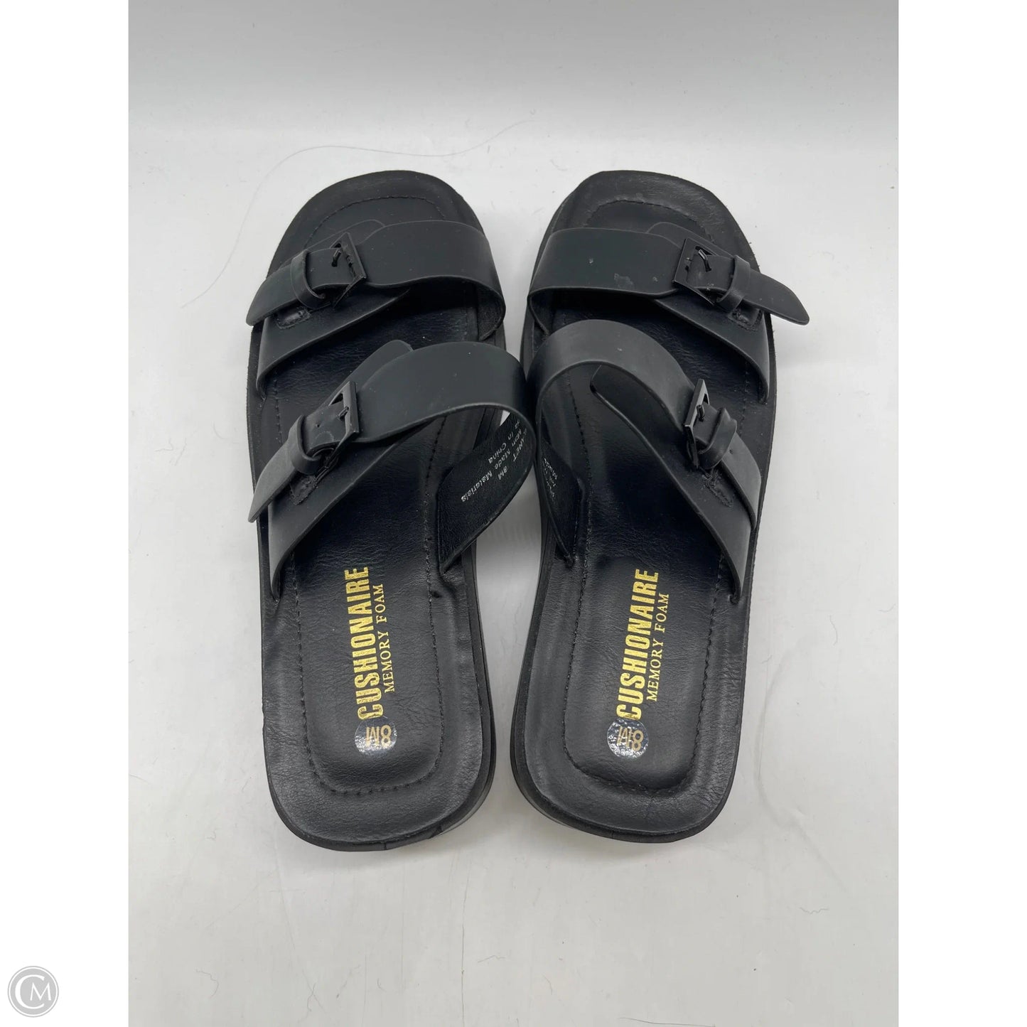 Sandals Flats By Cushionaire In Black, Size: 8