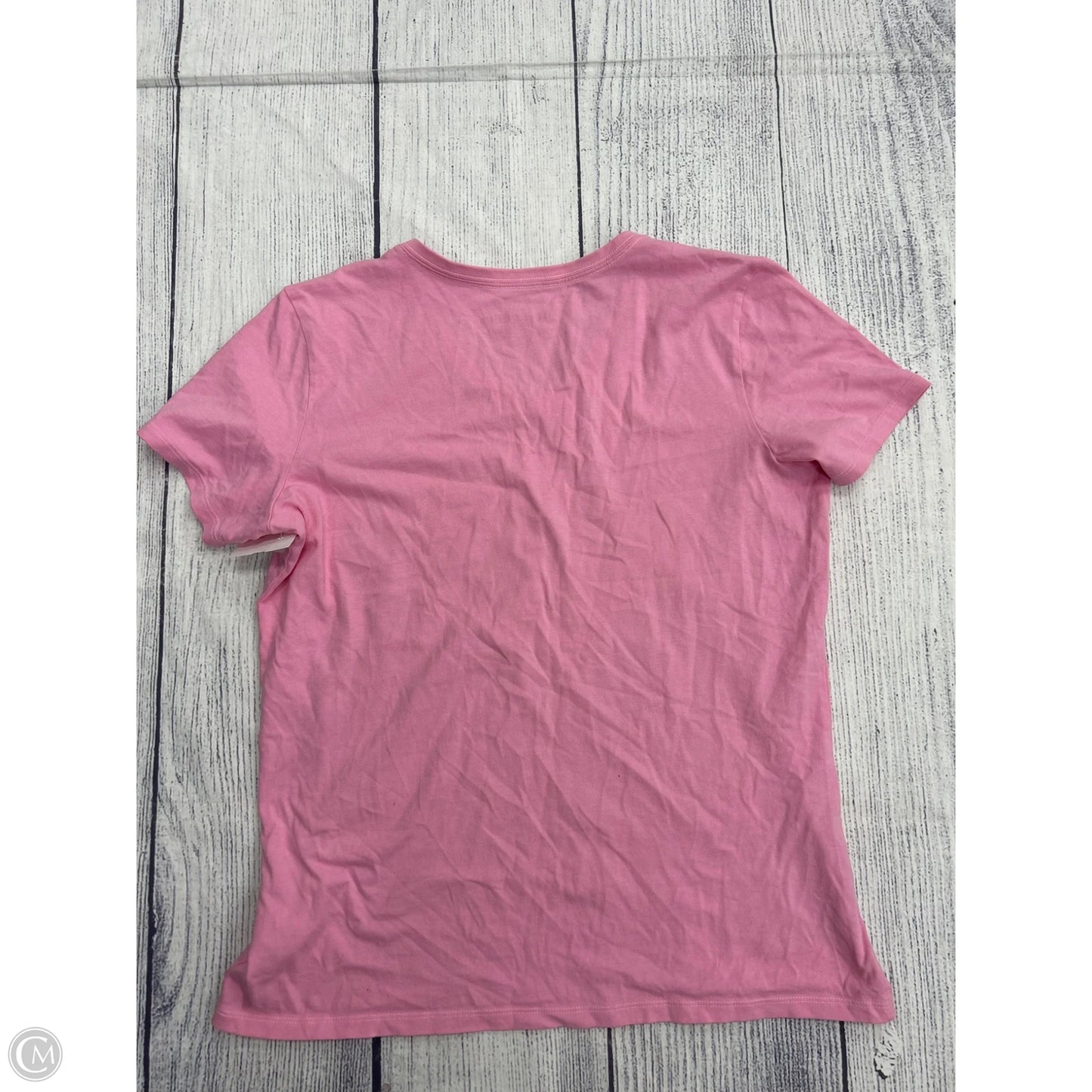 Top Short Sleeve By Life Is Good In Pink, Size: L
