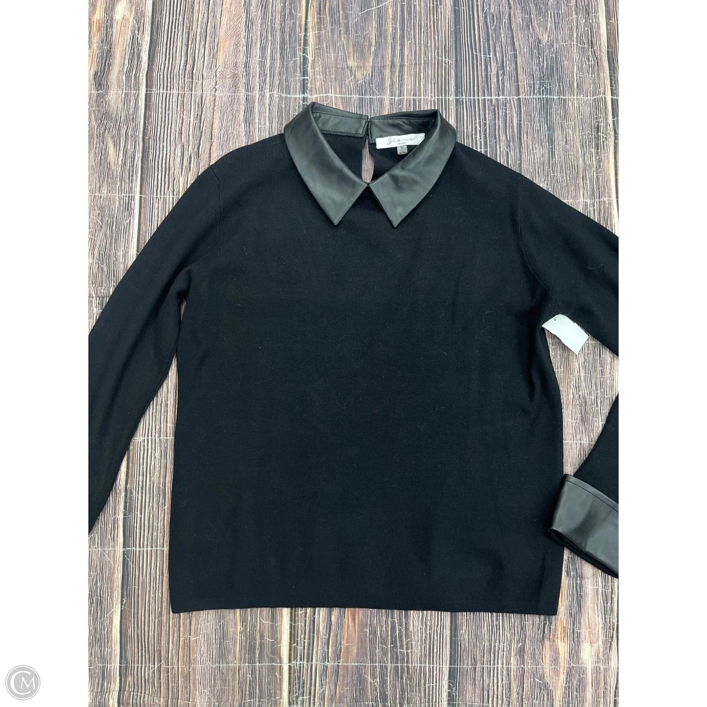 Top Long Sleeve By Sioni In Black, Size: M