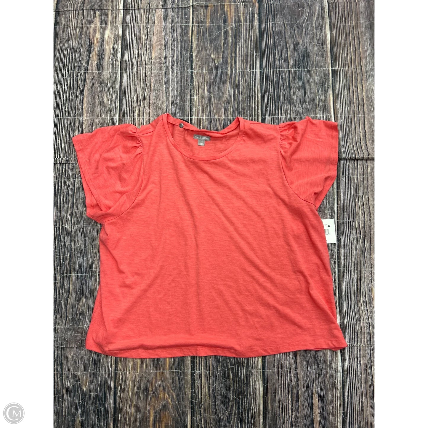 Top Short Sleeve By Falls Creek In Pink, Size: 2x