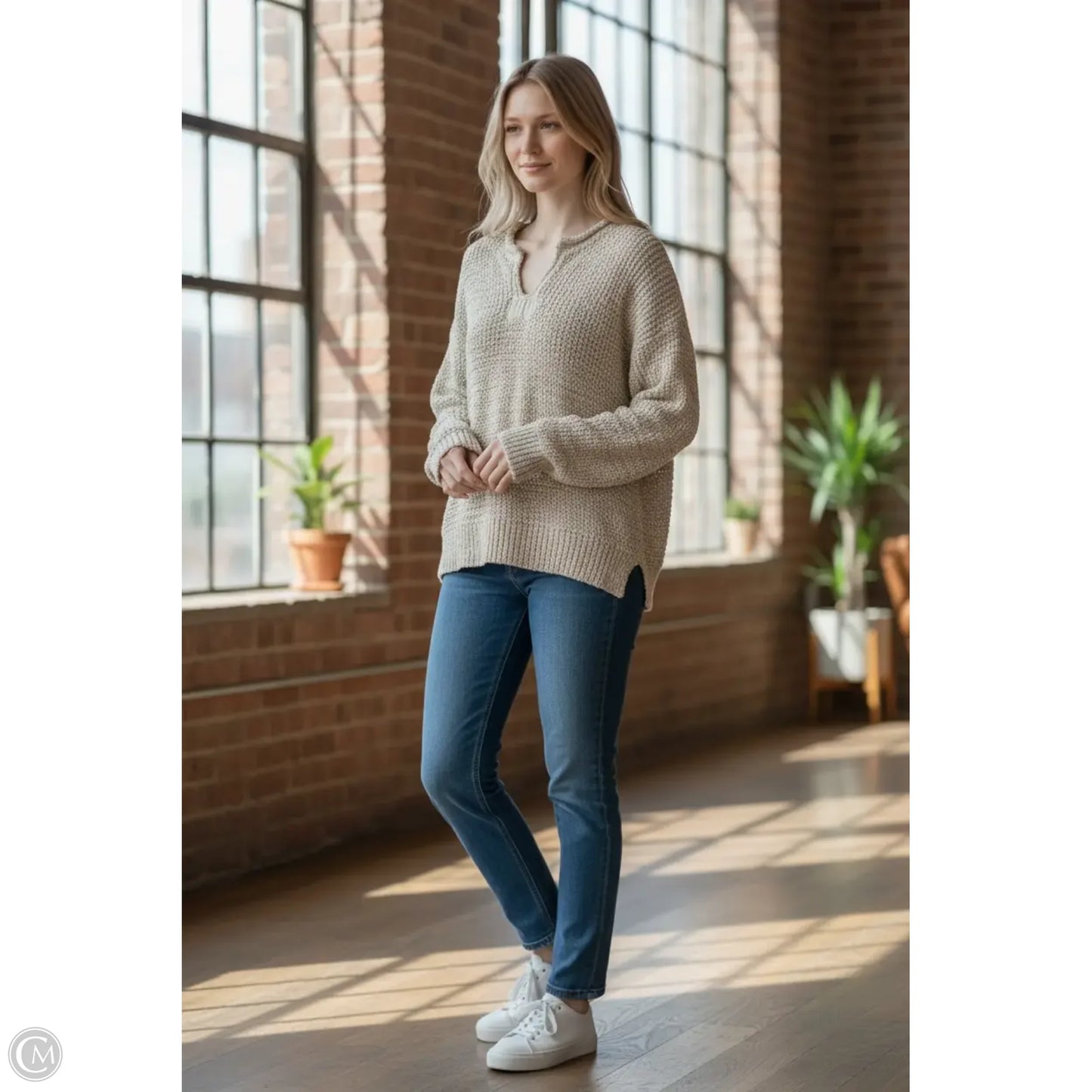 Sweater By Pink Lily In Cream, Size: Xs