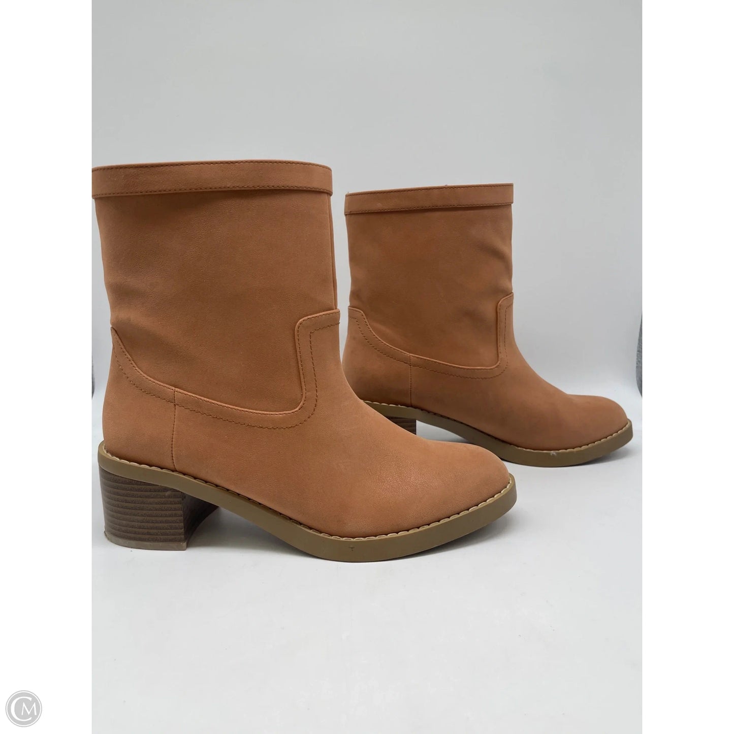 Boots Ankle Heels By Loft In Tan, Size: 9