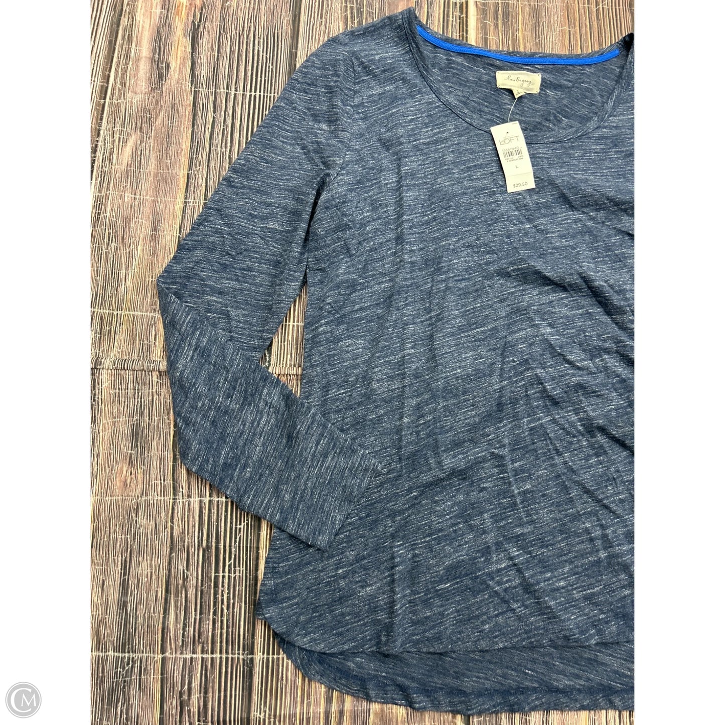 Top Long Sleeve By Lou And Grey In Blue, Size: L