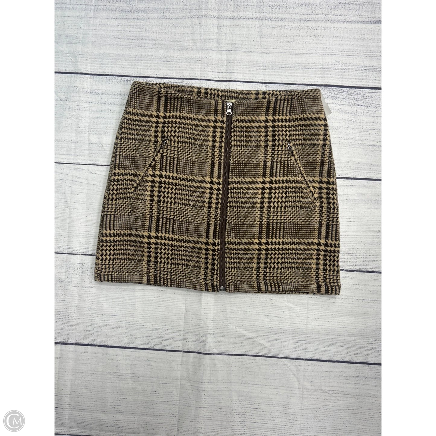 Skirt Mini & Short By Kori America In Plaid Pattern, Size: L