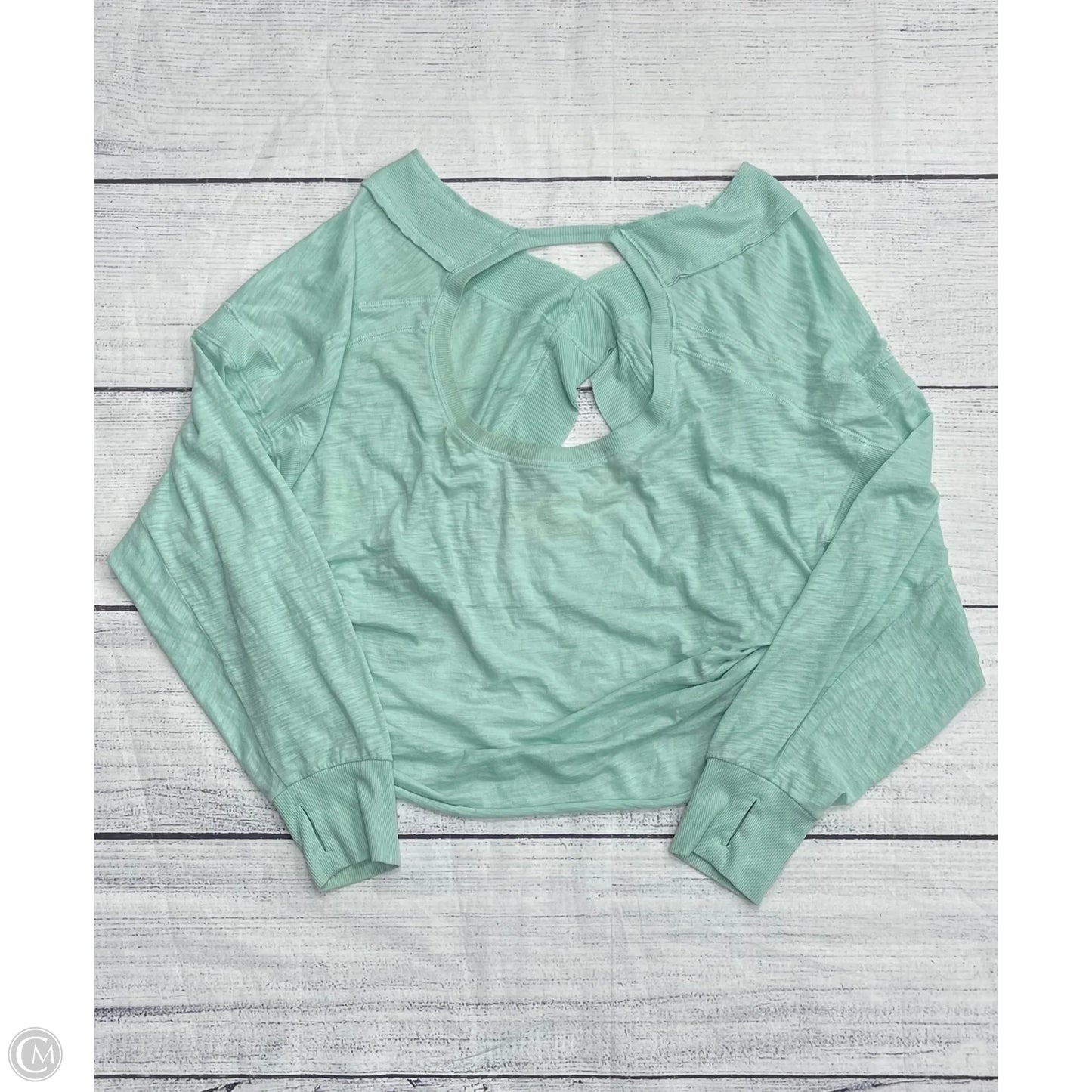 Athletic Top Long Sleeve Crewneck By Free People In Green, Size: L