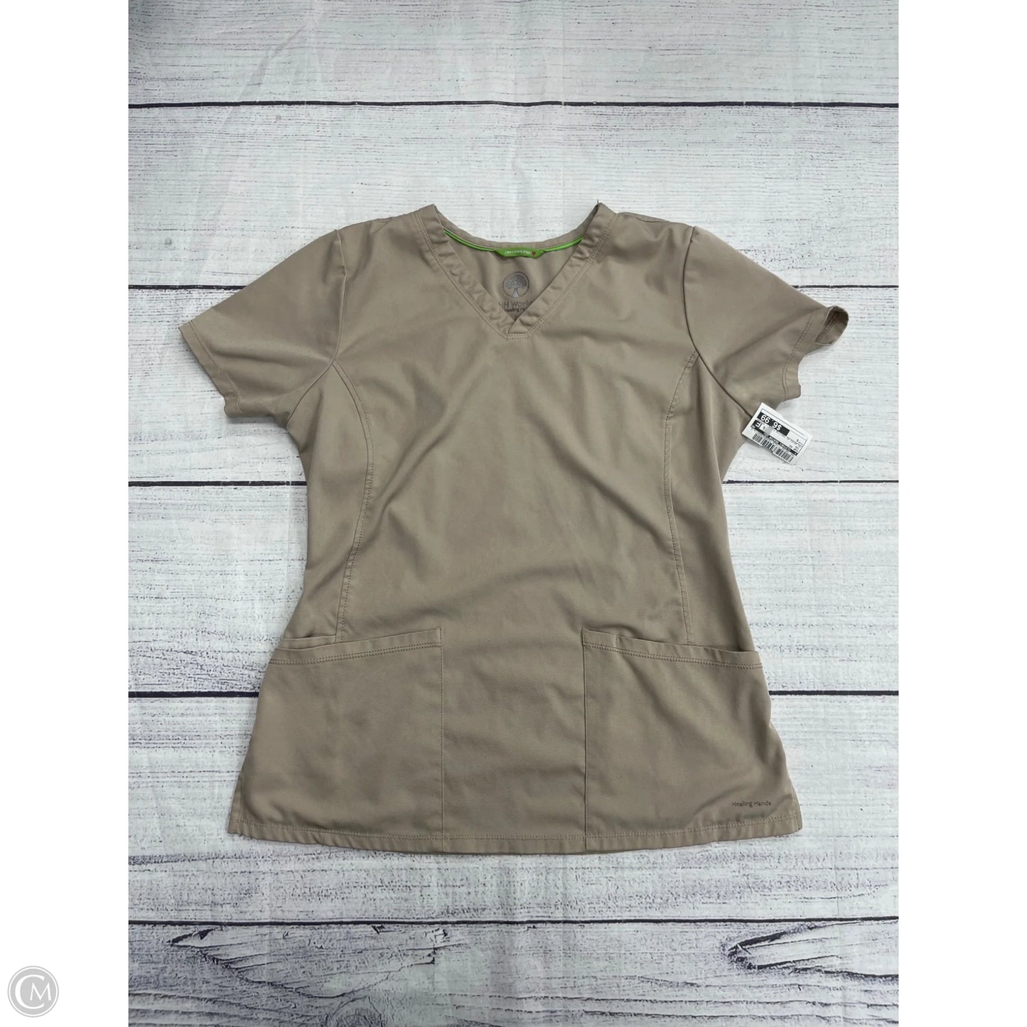 Top Short Sleeve By Clothes Mentor In Tan, Size: S