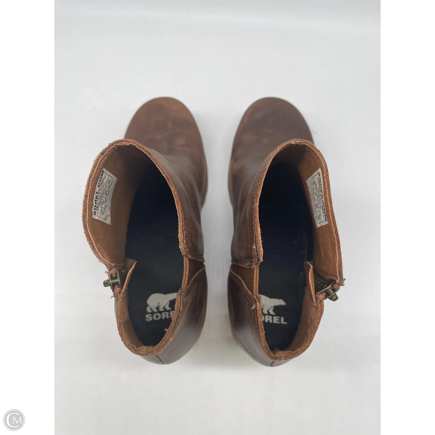 Boots Ankle Heels By Sorel In Brown, Size: 9