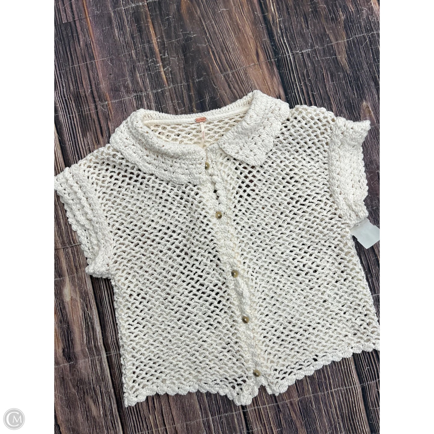 Top Short Sleeve By Free People In Cream, Size: S