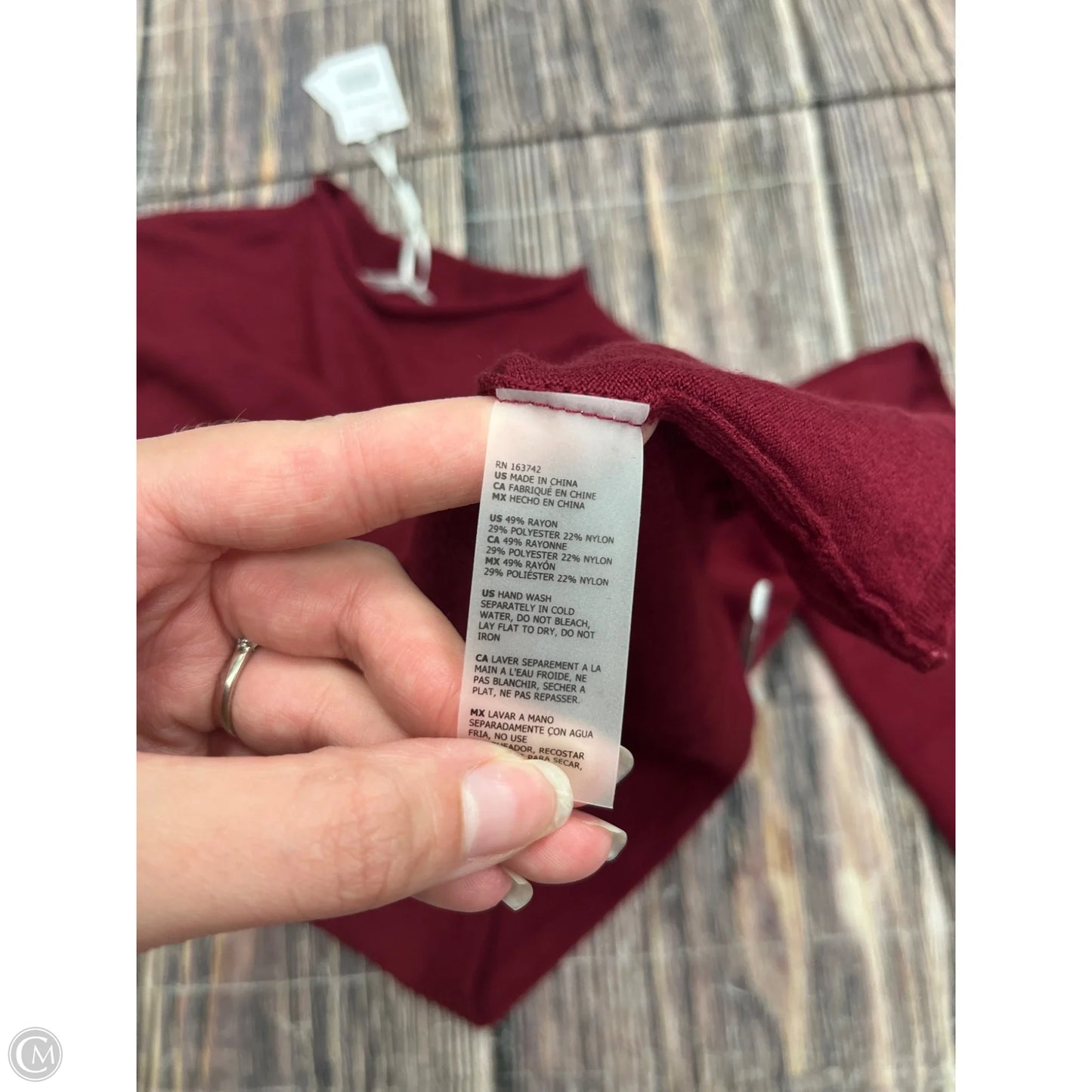 Top Long Sleeve By Vila Milano In Red, Size: M