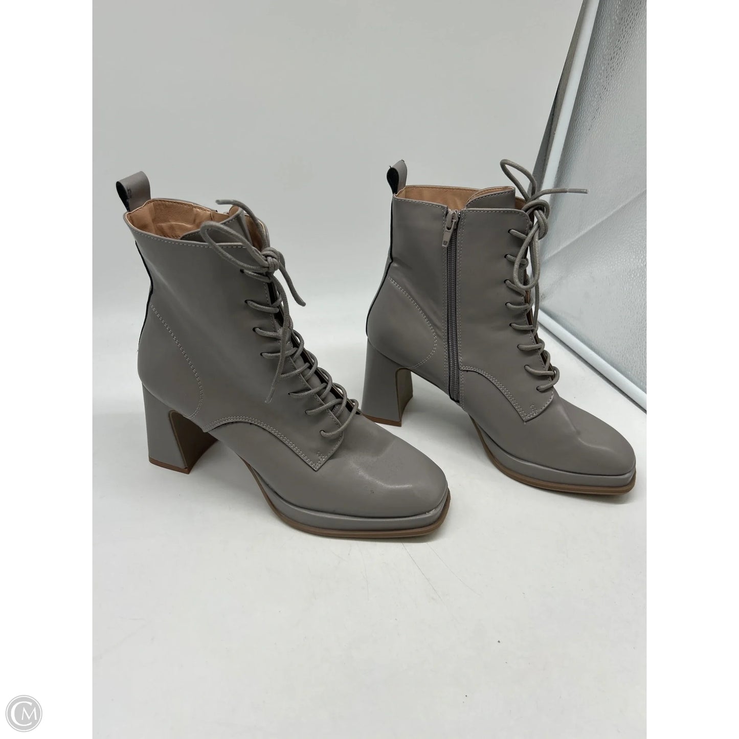 Boots Ankle Heels By Journee In Grey, Size: 9