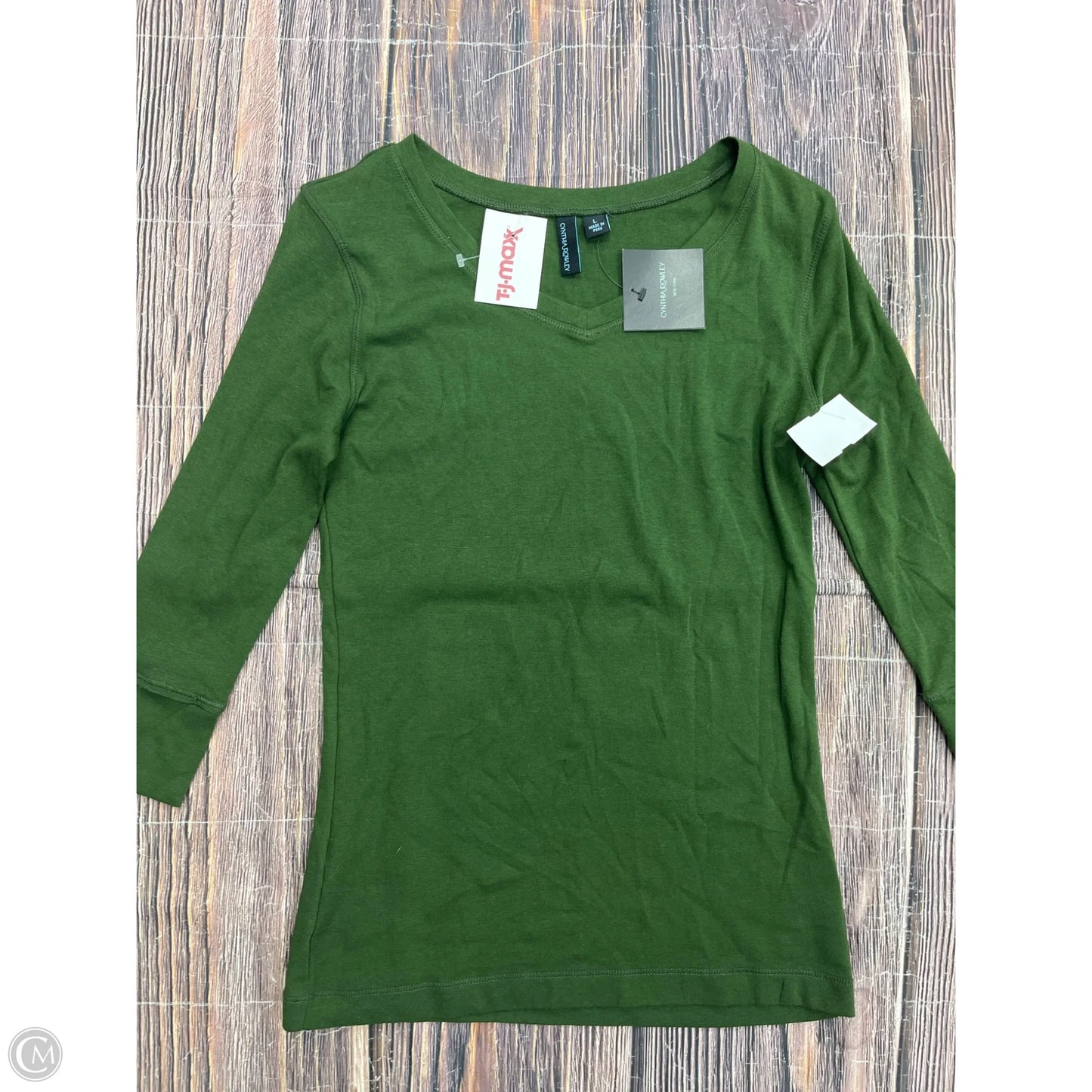Top 3/4 Sleeve By Cynthia Rowley In Green, Size: L