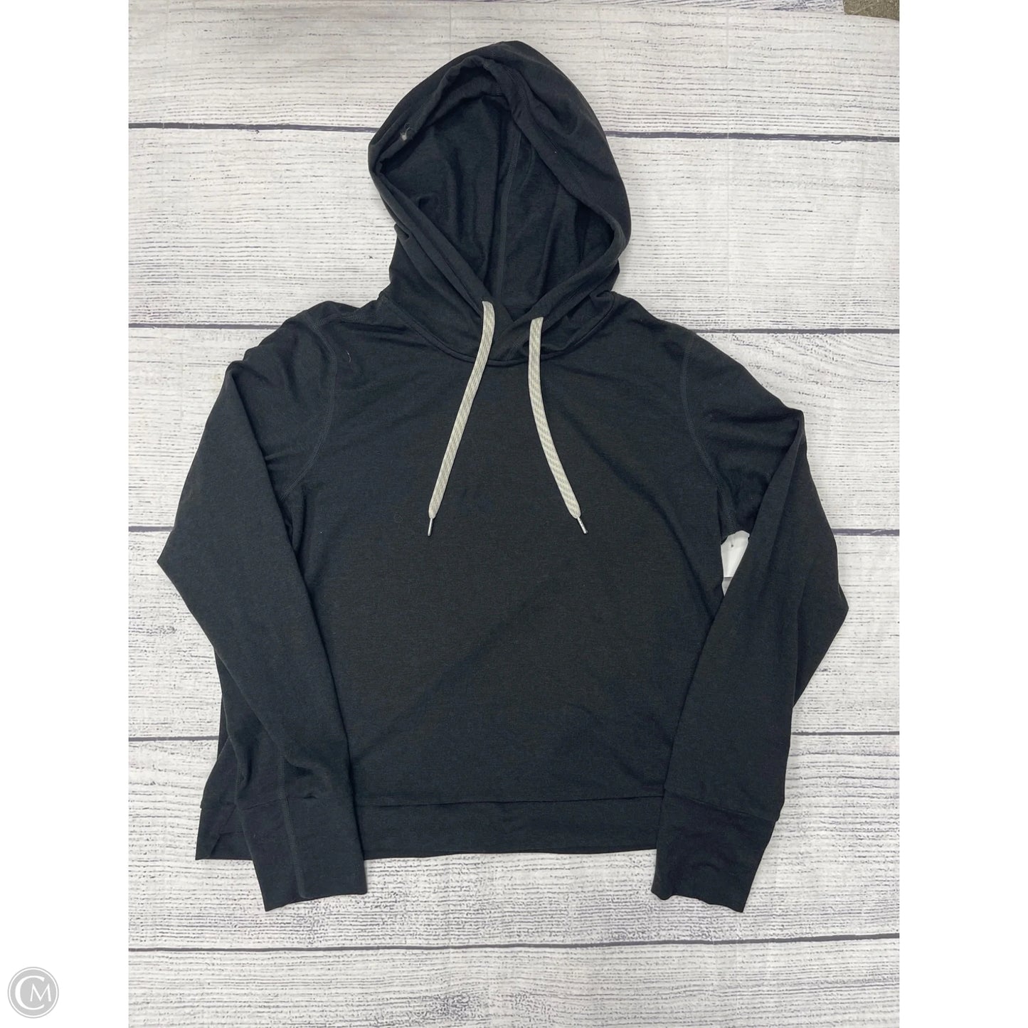 Athletic Top Long Sleeve Hoodie By Vuori In Black, Size: M
