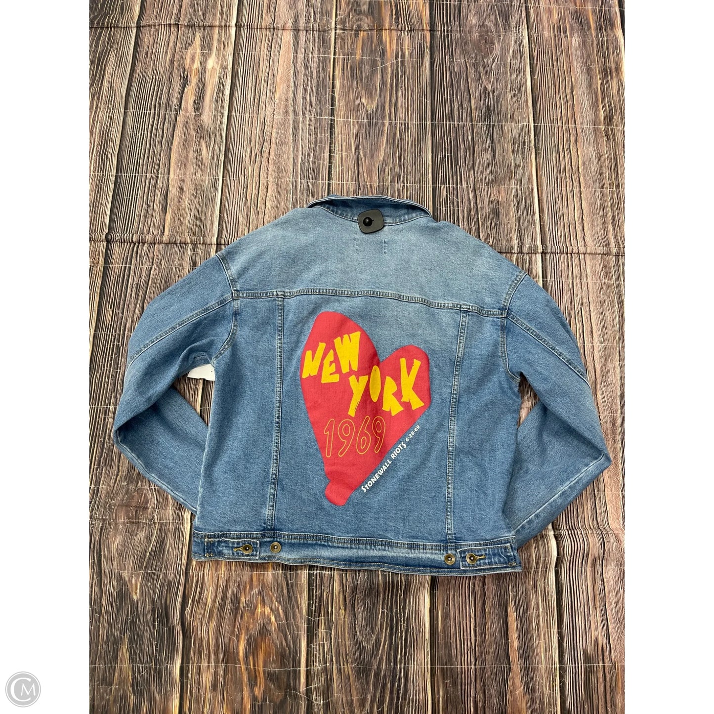 Jacket Denim By Clothes Mentor In Blue Denim, Size: L