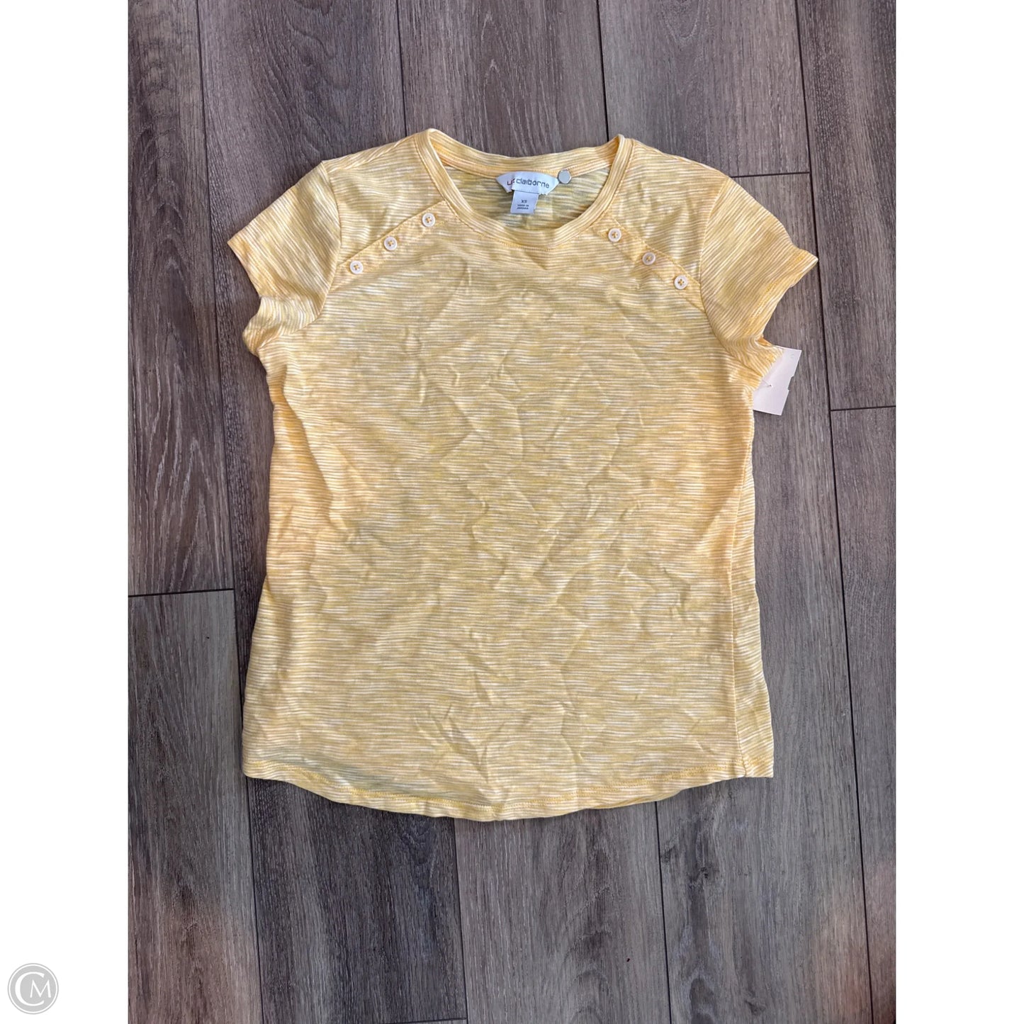 Top Short Sleeve By Liz Claiborne In Yellow, Size: M
