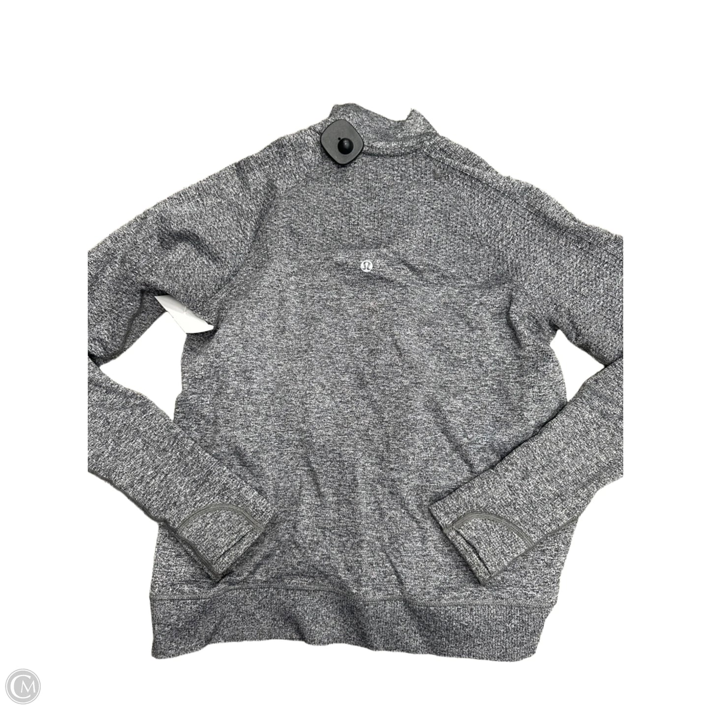Athletic Top Long Sleeve Collar By Lululemon In Grey, Size: 6
