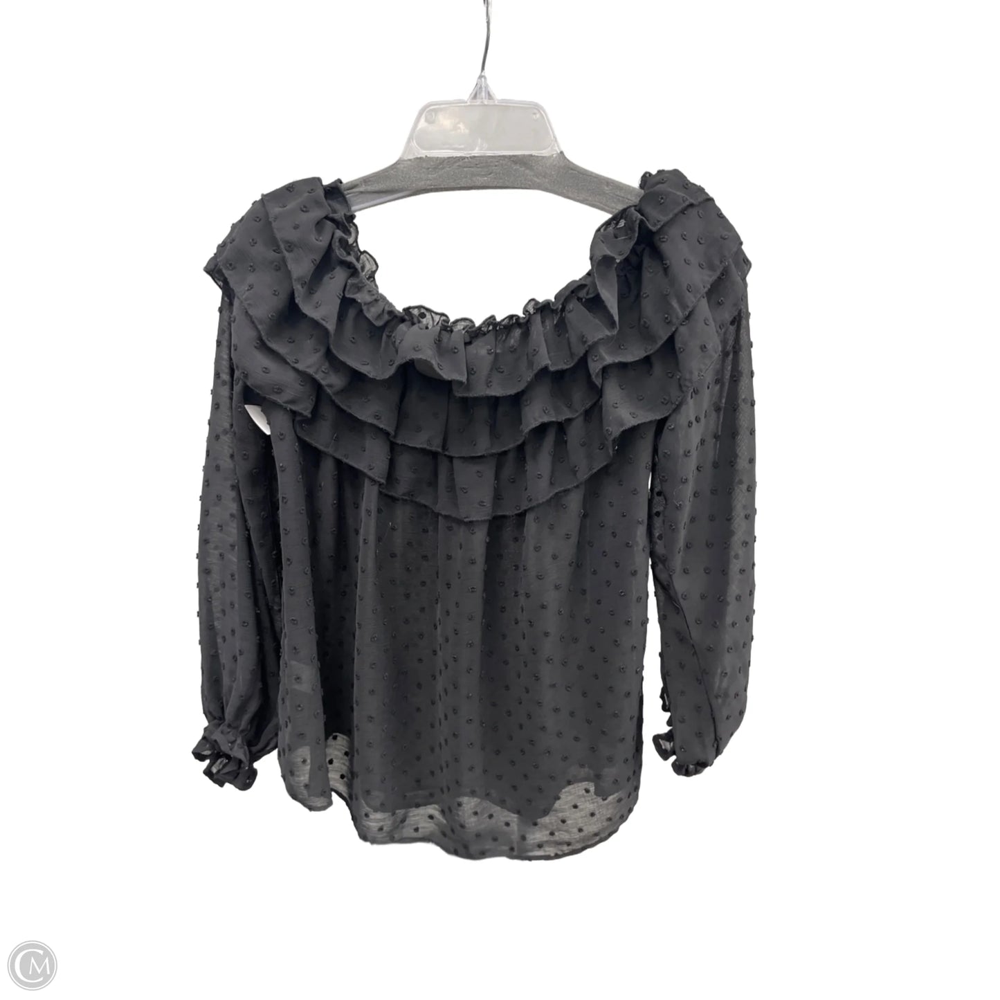 Top Long Sleeve By Oddi In Black, Size: M